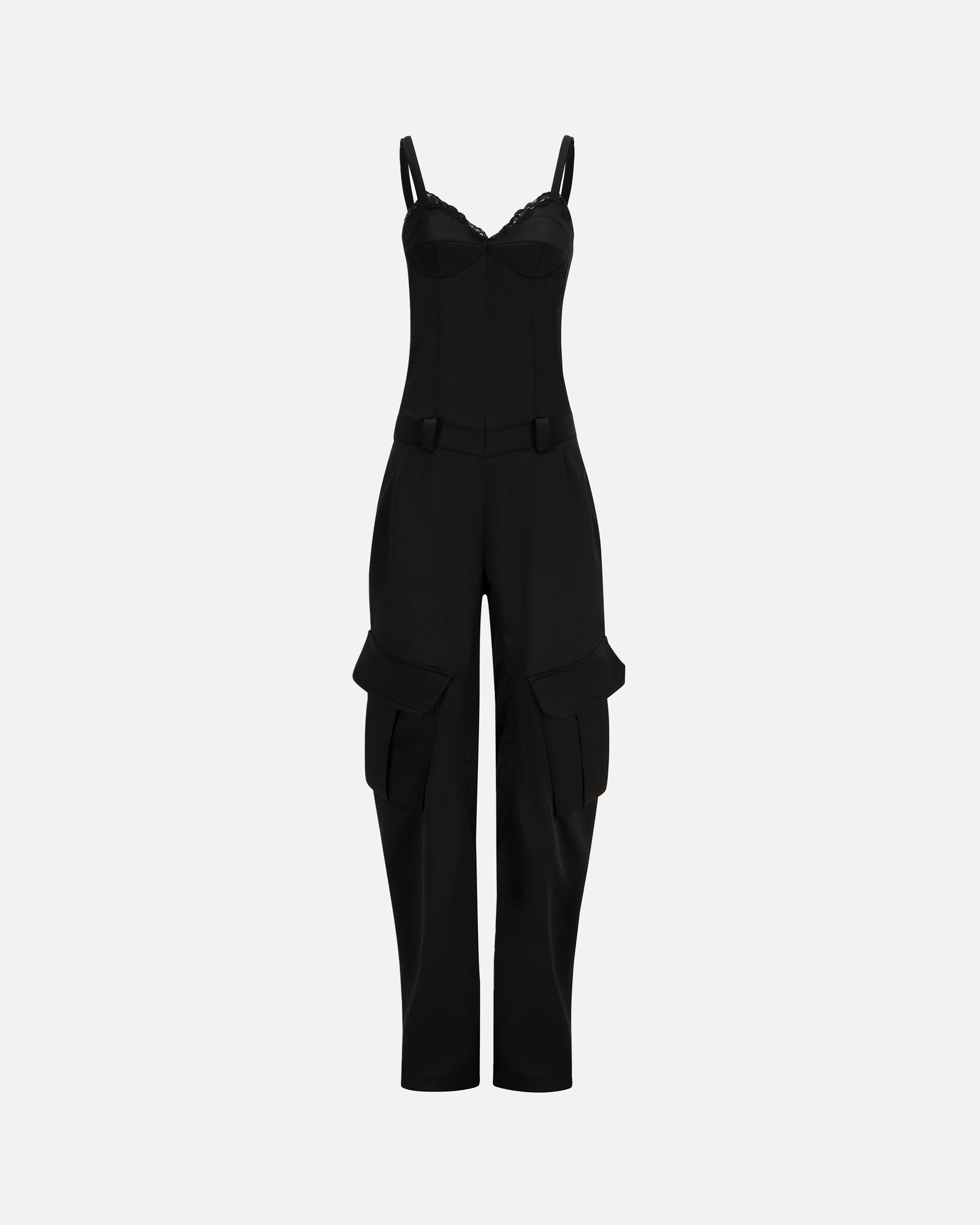 Satin Cargo Jumpsuit - LAST ONE