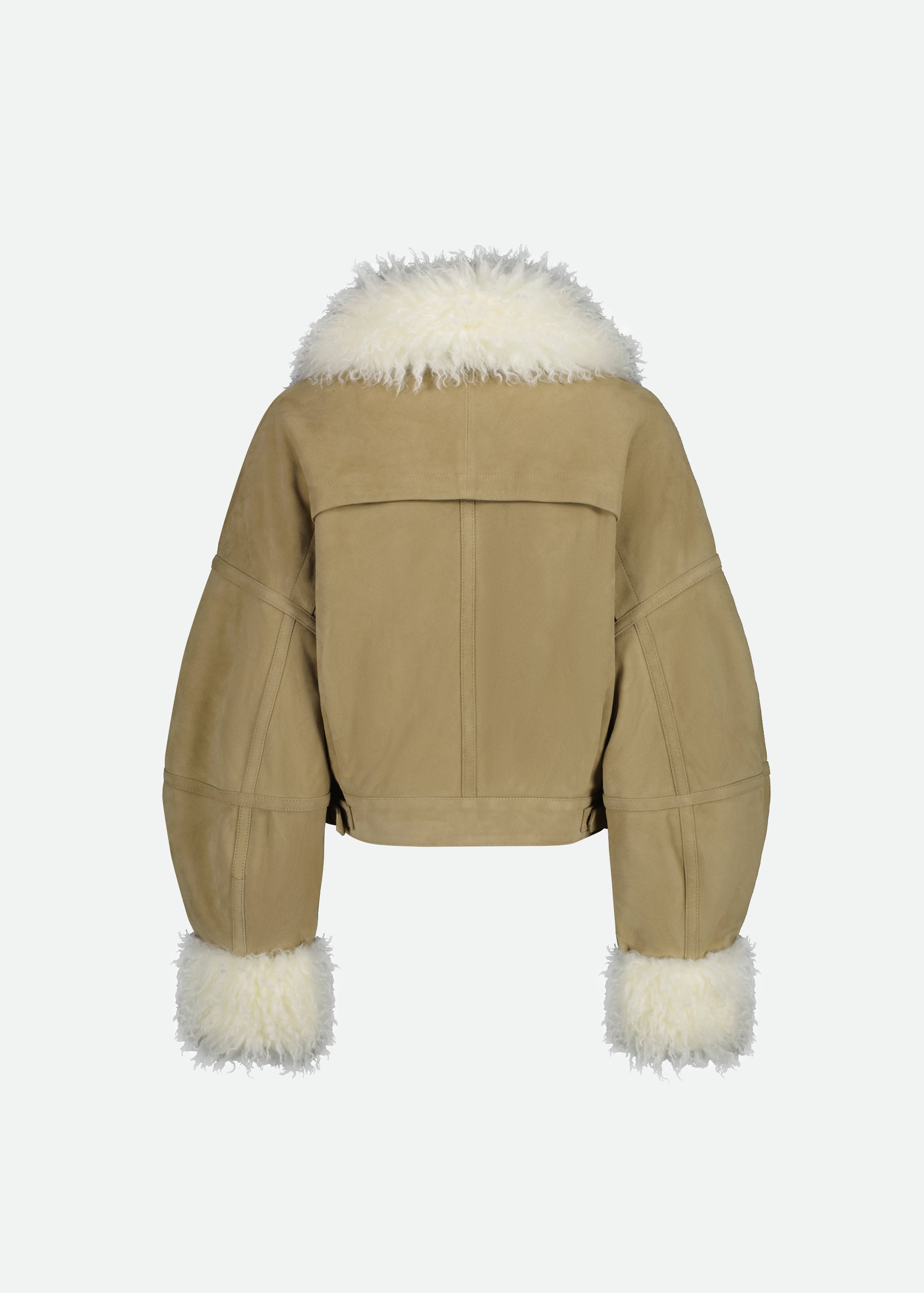 SIGNATURE PUFFY AVIATOR JACKET WITH SHEARLING TRIM