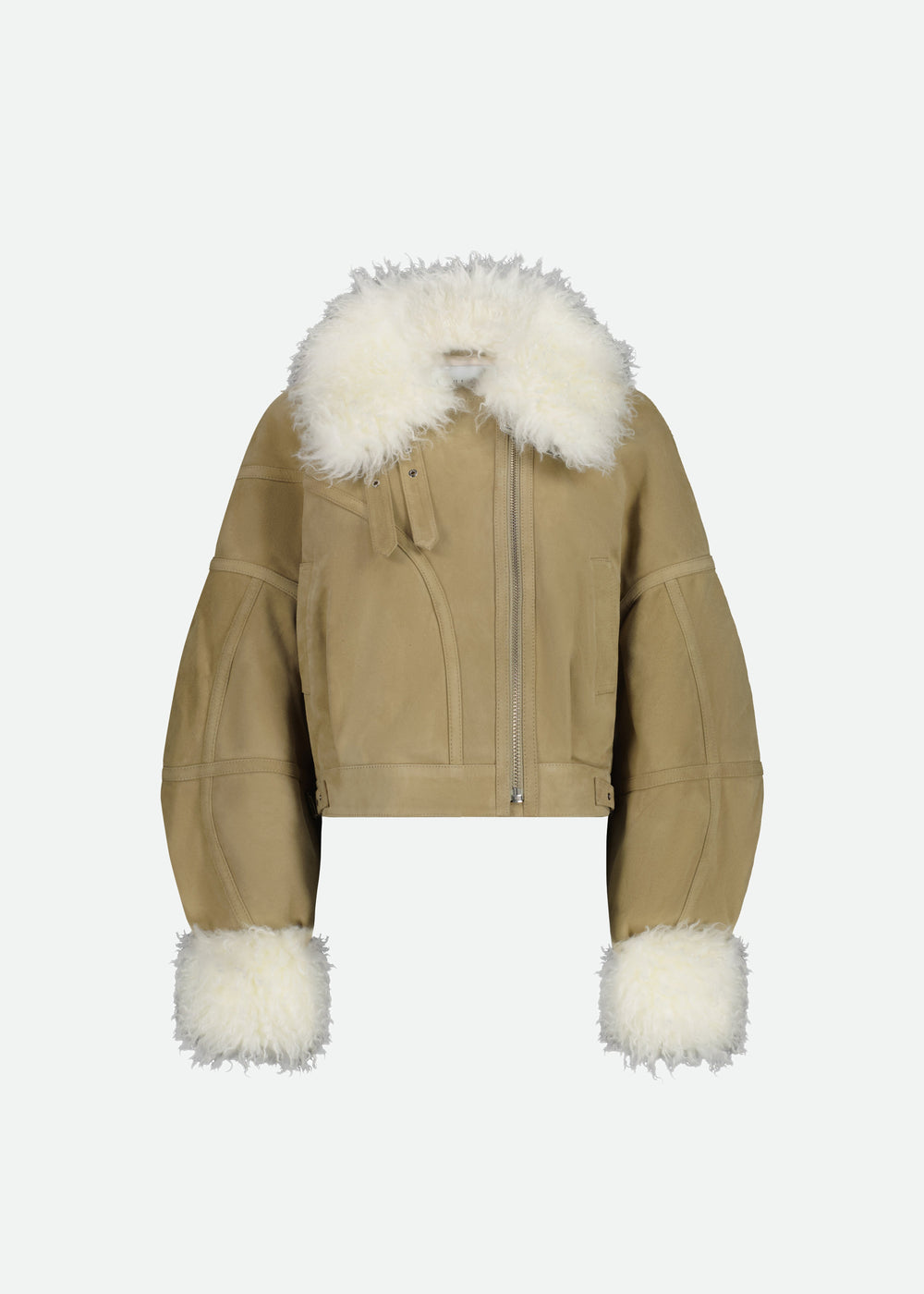 Vaillant oversized suede aviator bomber jacket in brushed goat leather