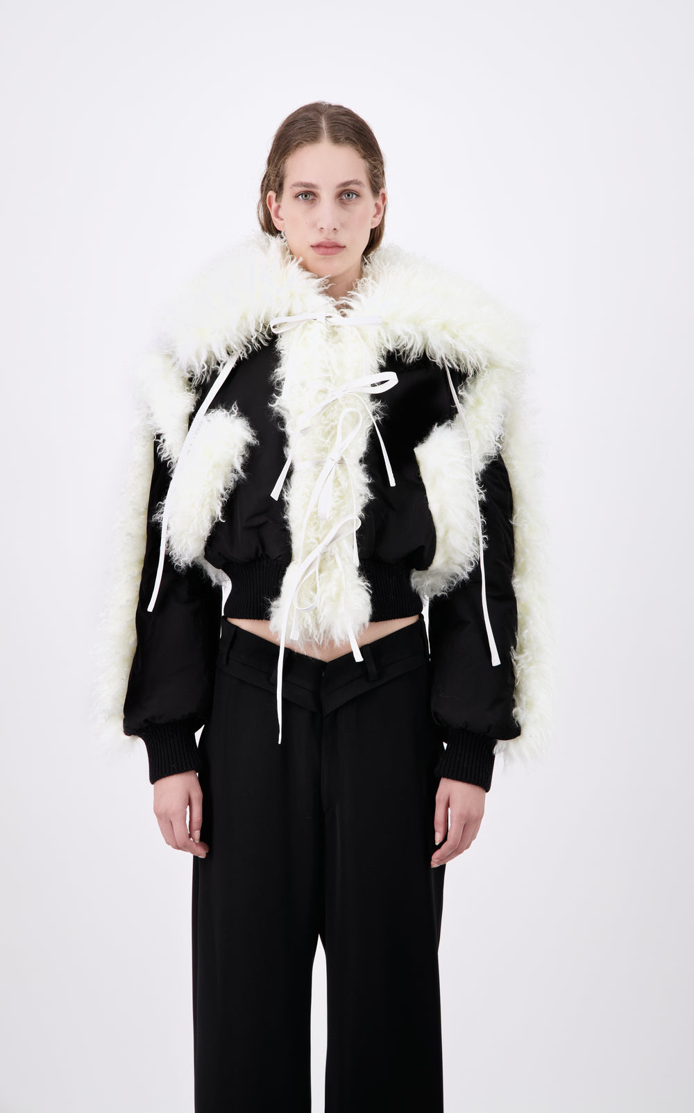Technical Puffer Jacket With Faux Fur Trim