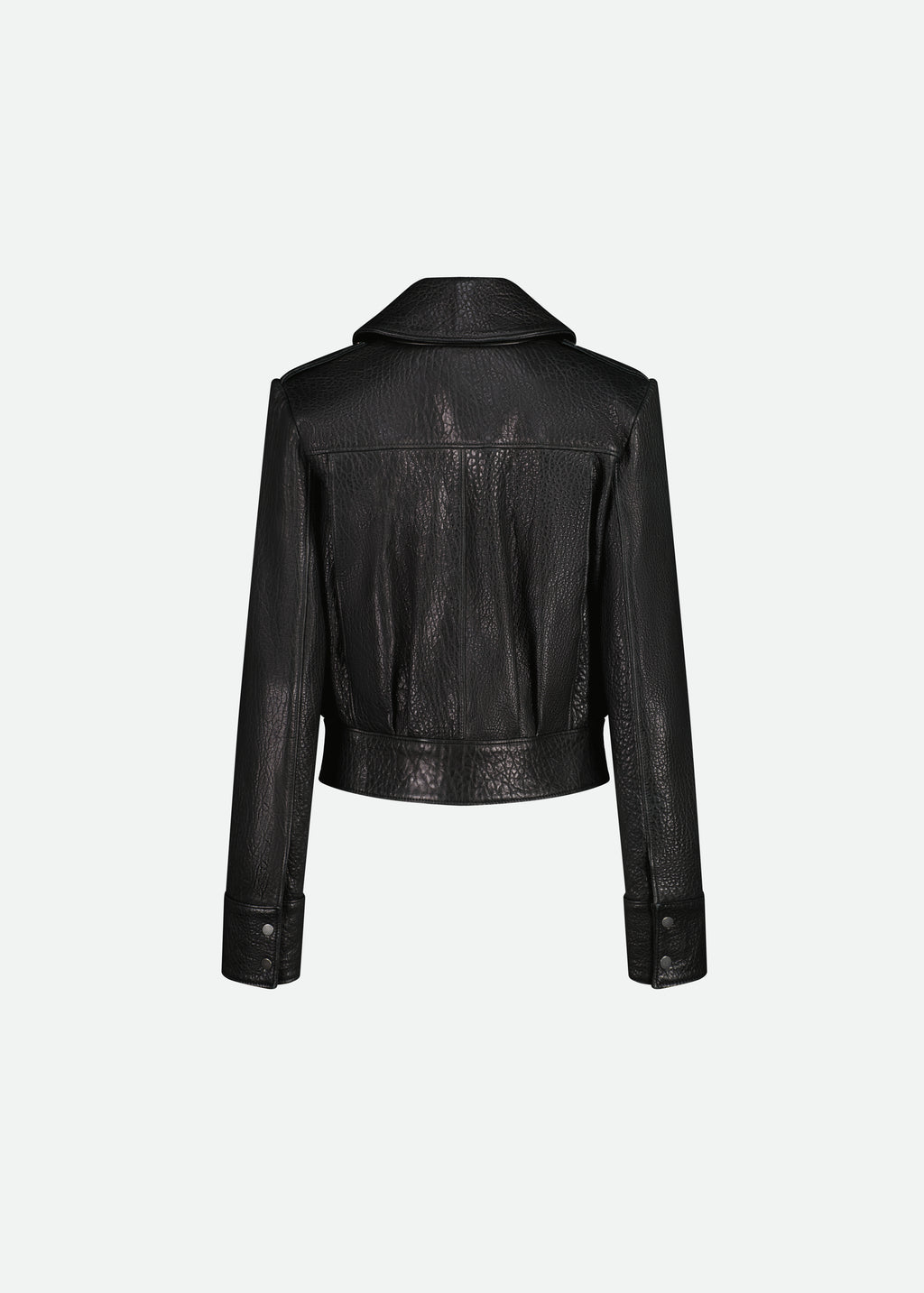 CROPPED LEATHER BIKER JACKET - 3 LEFT