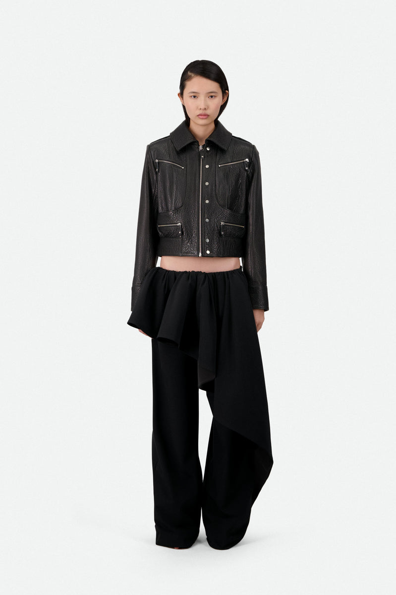 RUFFLE FRONT TAILORED TROUSERS