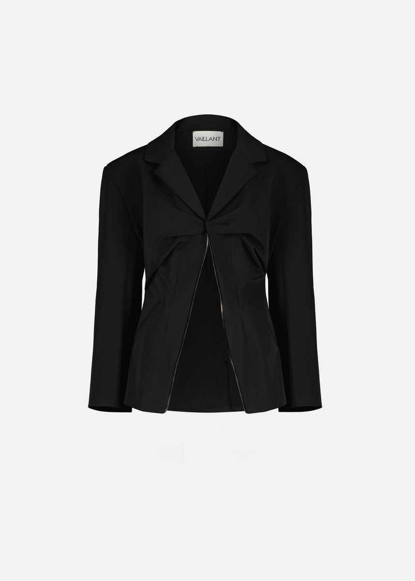 TAILORED JACKET W/ FRONT PLEATS AND ZIPPER DETAIL - Vaillant Studio