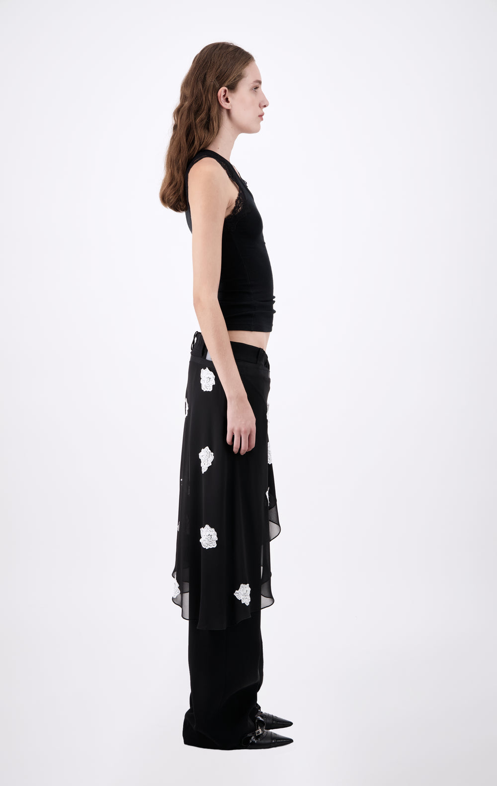 Wrap Skirt With Lace Polka Dots