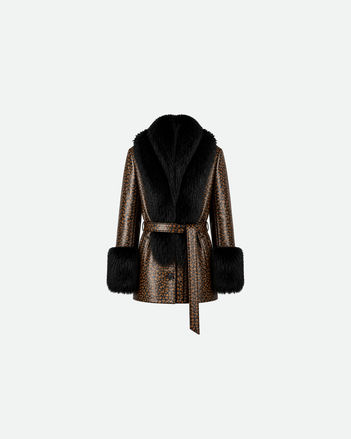 Print Mid Scarf Coat