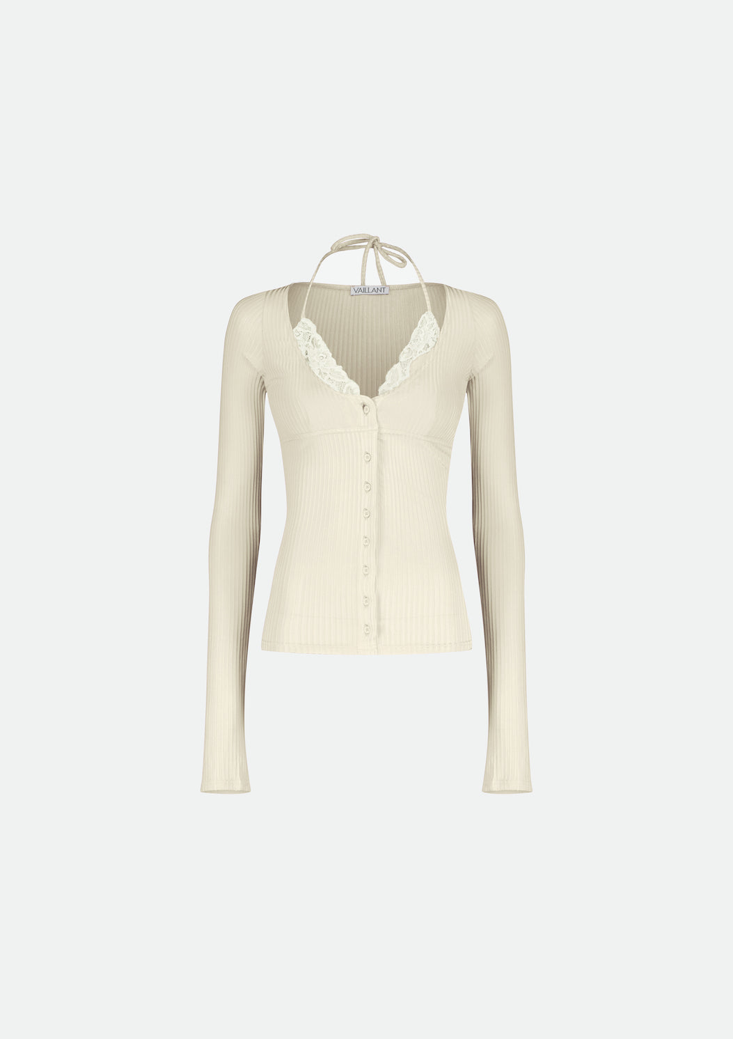 RIBBED JERSEY CARDIGAN WITH BUILT-IN BRA TOP