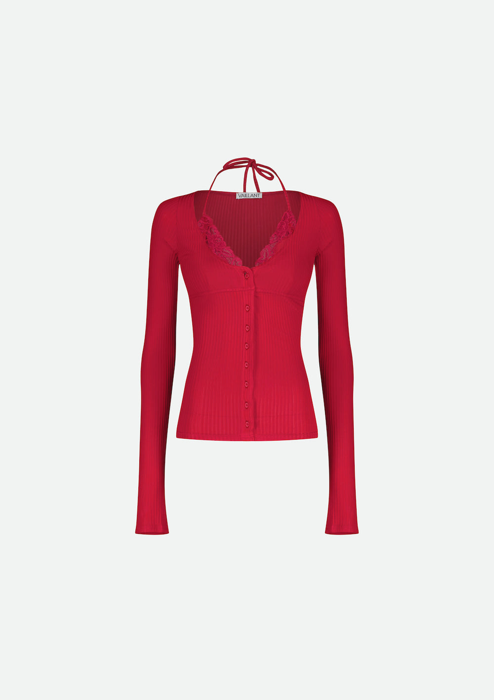 RIBBED JERSEY CARDIGAN WITH BUILT-IN BRA TOP