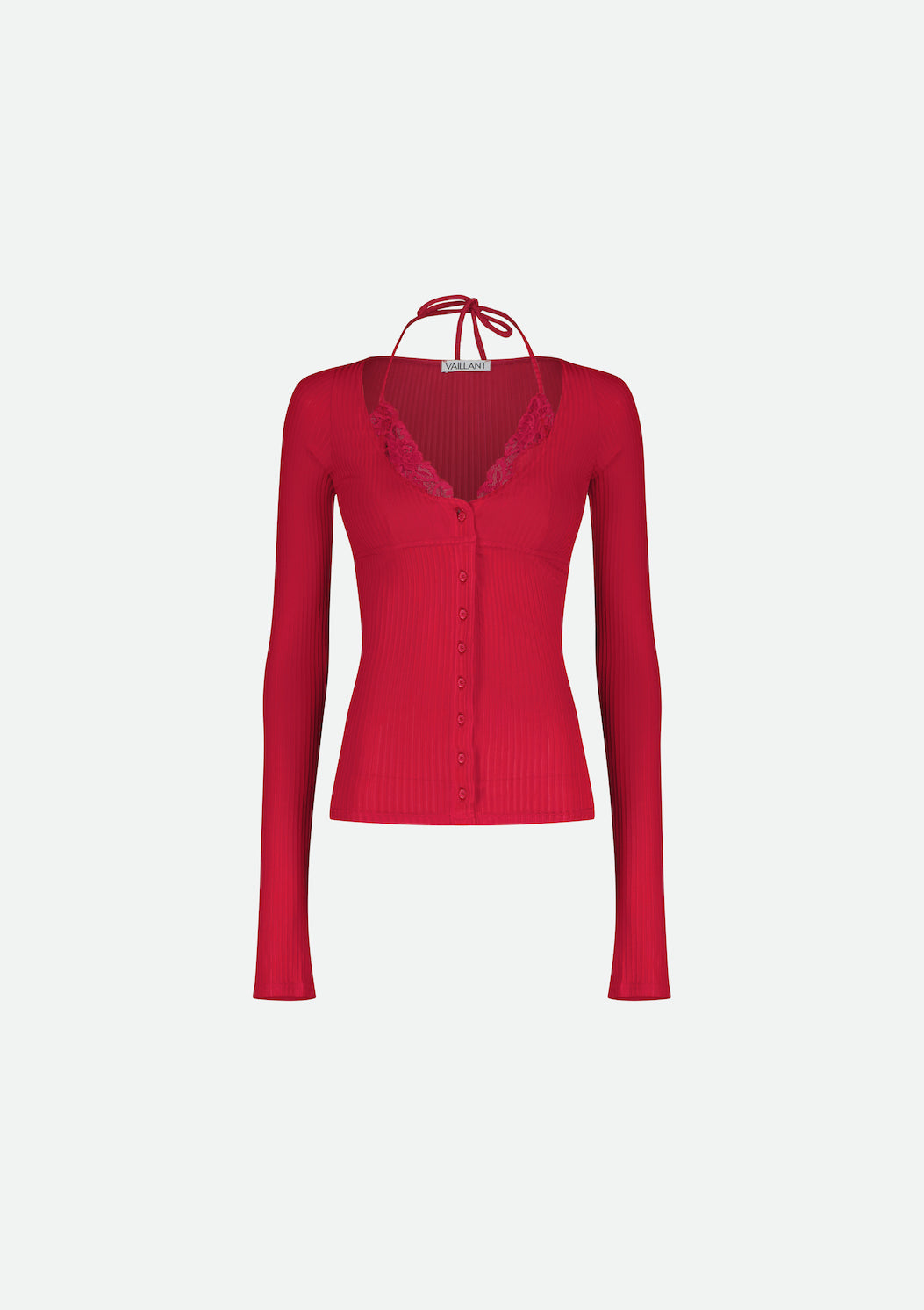 RIBBED JERSEY CARDIGAN WITH BUILT-IN BRA TOP