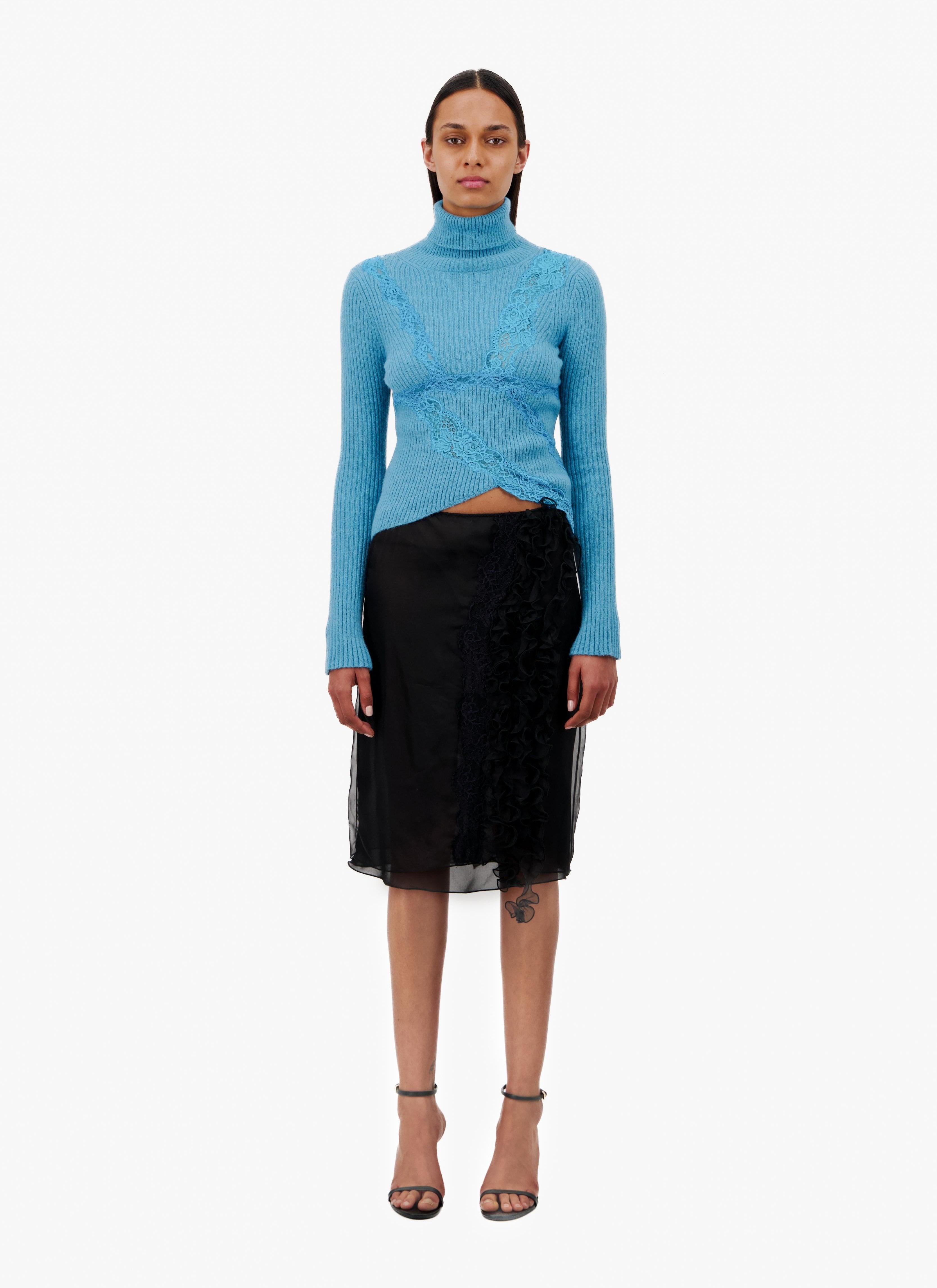 Signature Vaillant Knitted Blue Turtleneck Pullover