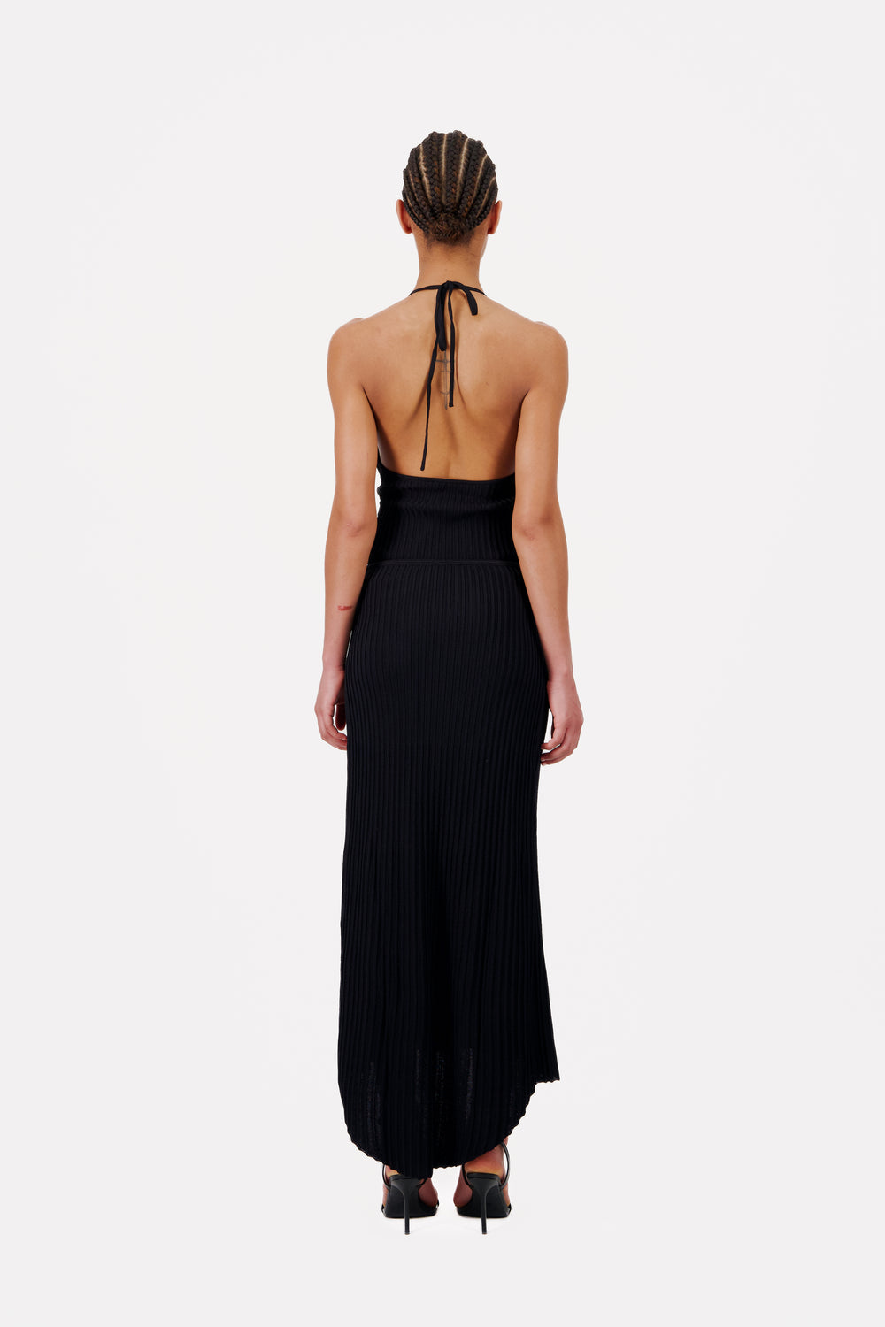 Rib Knit Tank Top With String Halter Neck - Vaillant Studio