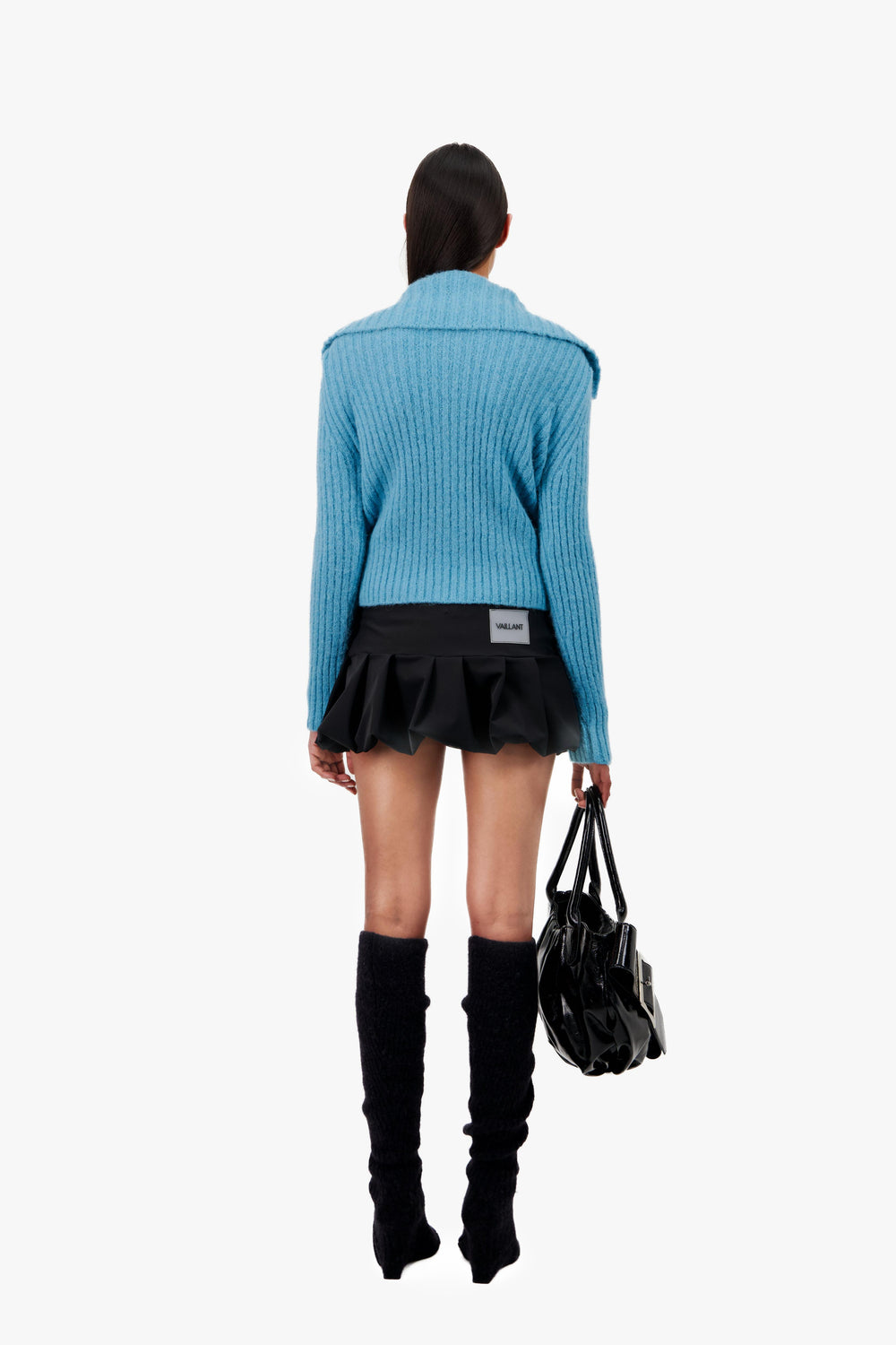 KNITTED POLO WITH OVERSIZE COLLAR AND ZIPPER - Vaillant Studio