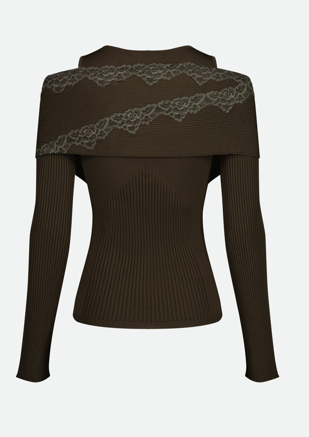 LONG SLEEVE SPLIT OFF-SHOULDER KNIT TOP