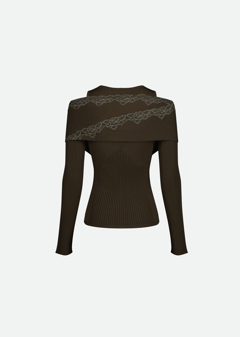 LONG SLEEVE SPLIT OFF-SHOULDER KNIT TOP