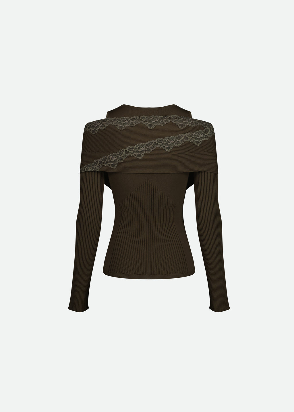 LONG SLEEVE SPLIT OFF-SHOULDER KNIT TOP