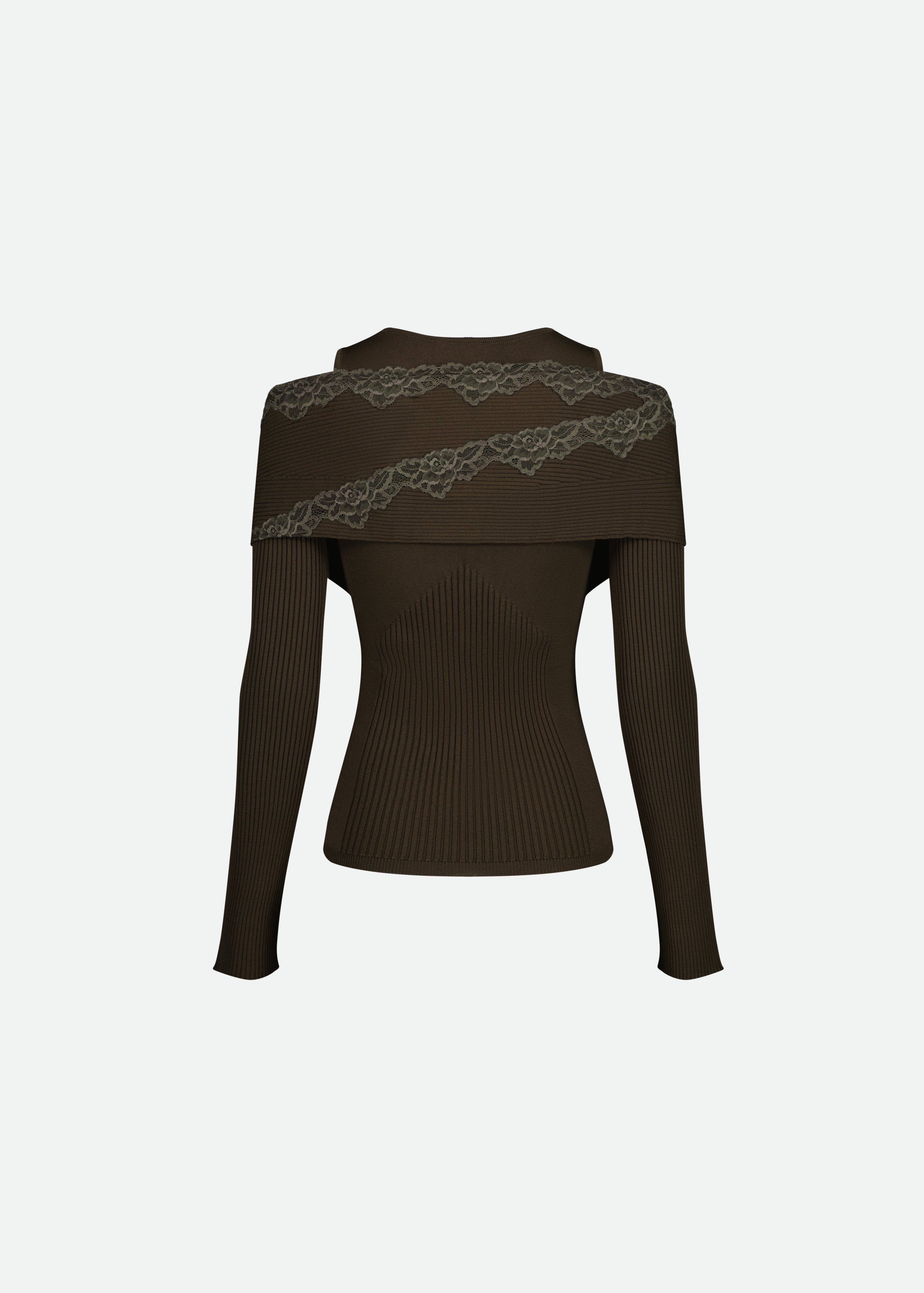 LONG SLEEVE SPLIT OFF-SHOULDER KNIT TOP