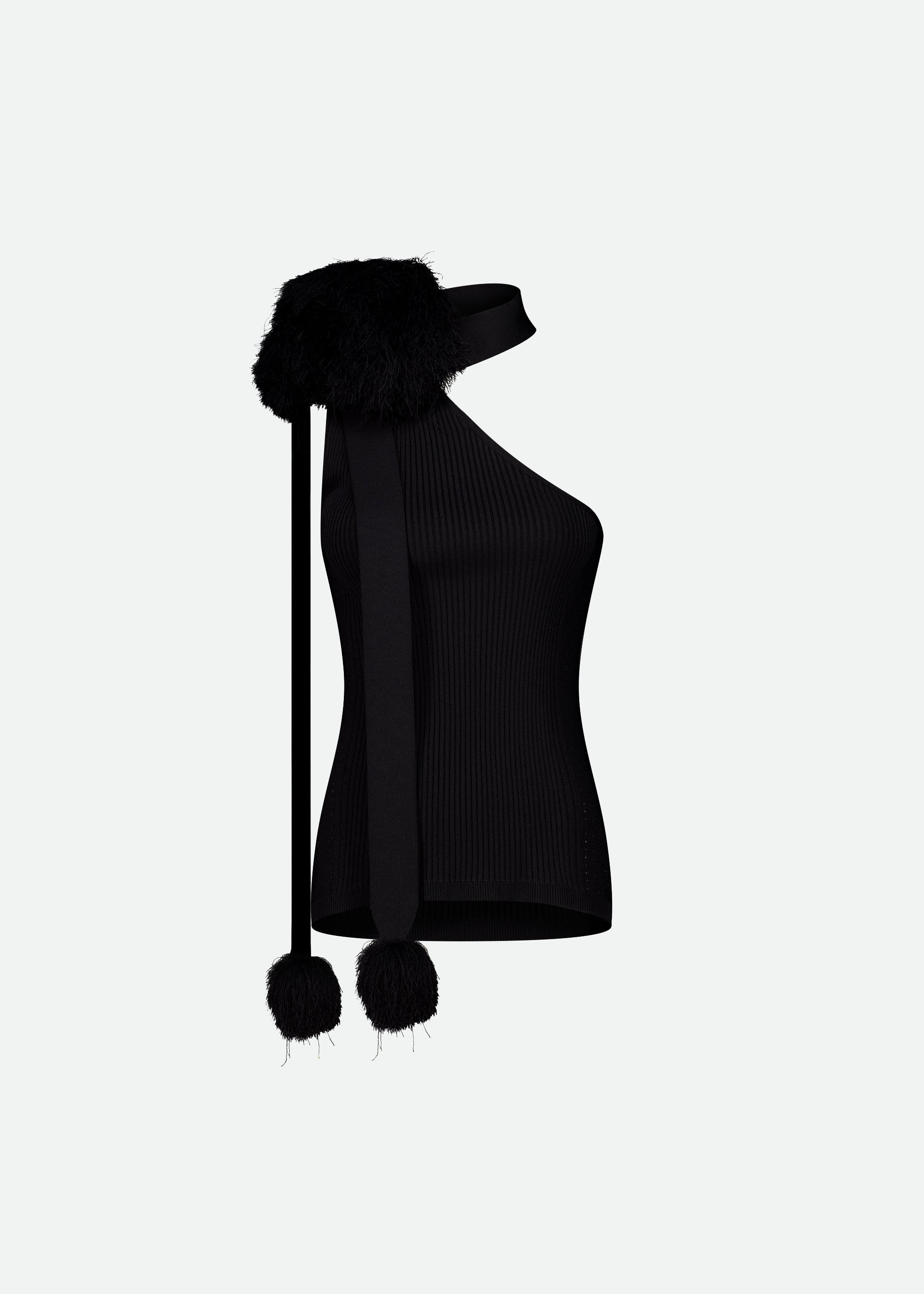 POMPOM SCARF TANK TOP