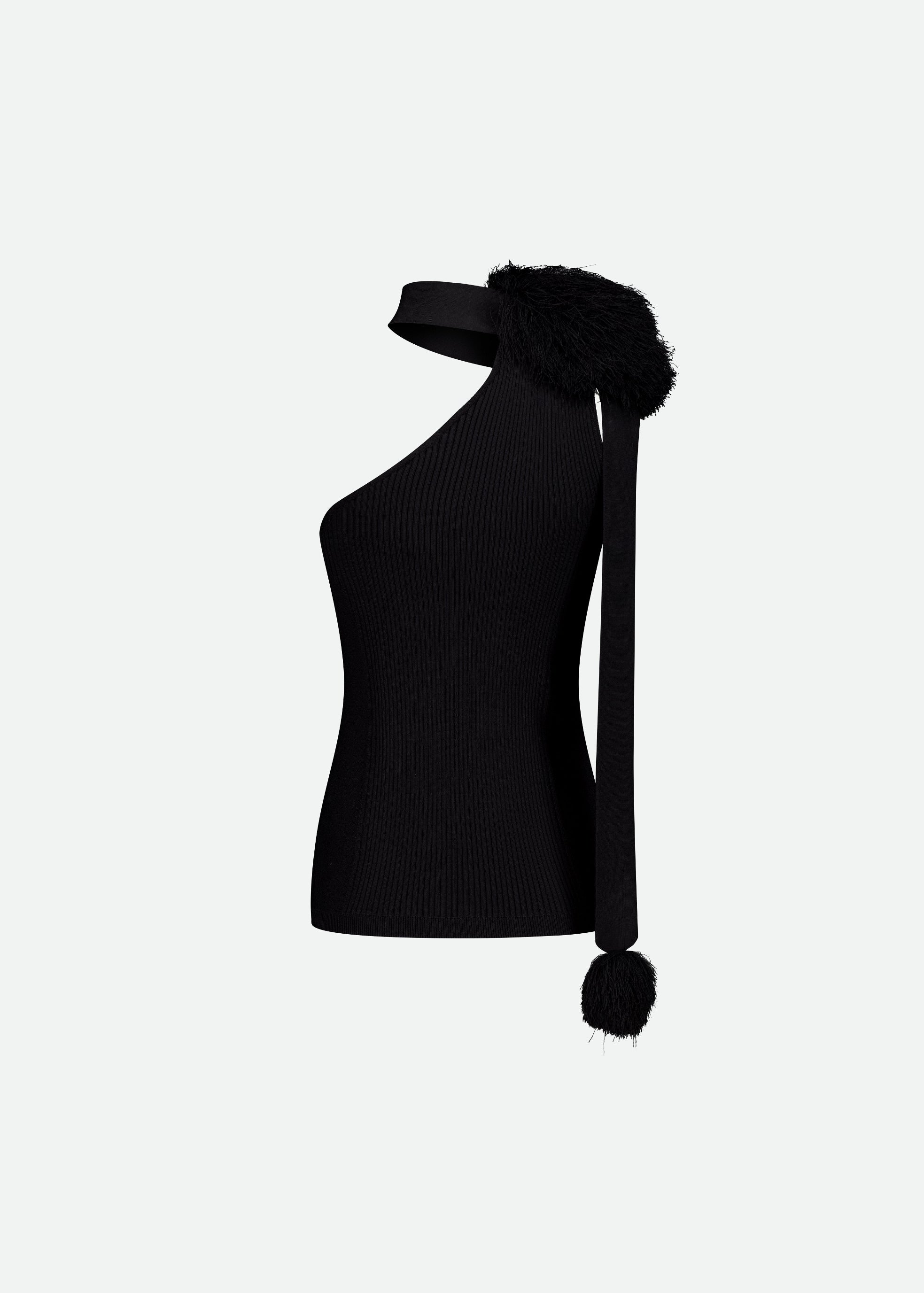 POMPOM SCARF TANK TOP