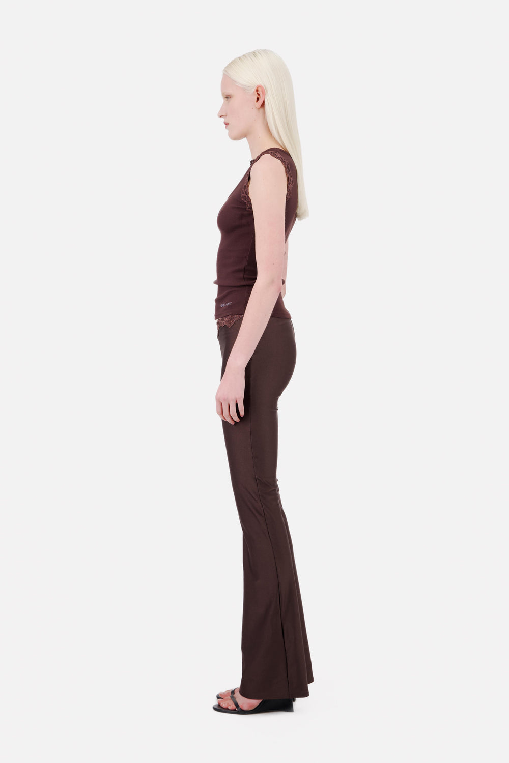 SIGNATURE JERSEY LEGGINGS CHOCOLATE WITH LACE WAISTBAND - Vaillant Studio