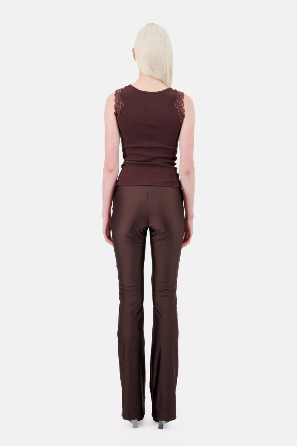 SIGNATURE JERSEY LEGGINGS CHOCOLATE WITH LACE WAISTBAND