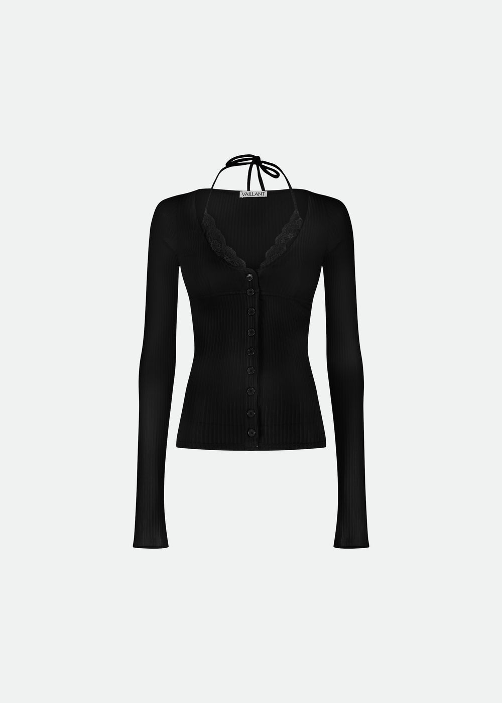 RIBBED JERSEY CARDIGAN WITH BUILT-IN BRA TOP - Vaillant Studio