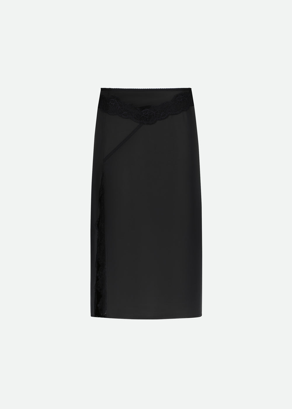 SKIRT WITH LACE DETAILS AND SIDE SLITS - Vaillant Studio