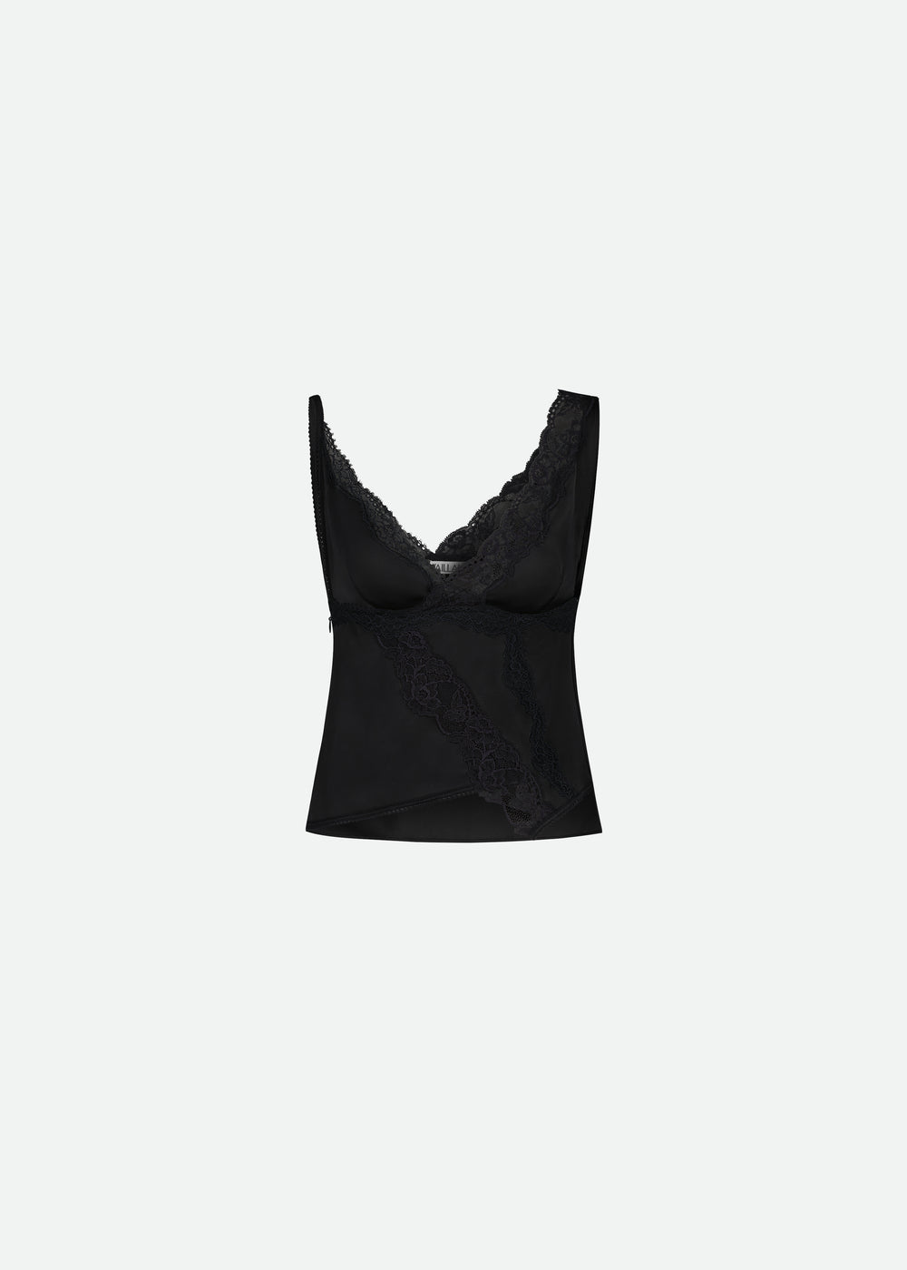 SIGNATURE SATIN ASYMMETRIC LACE TANK TOP - Vaillant Studio