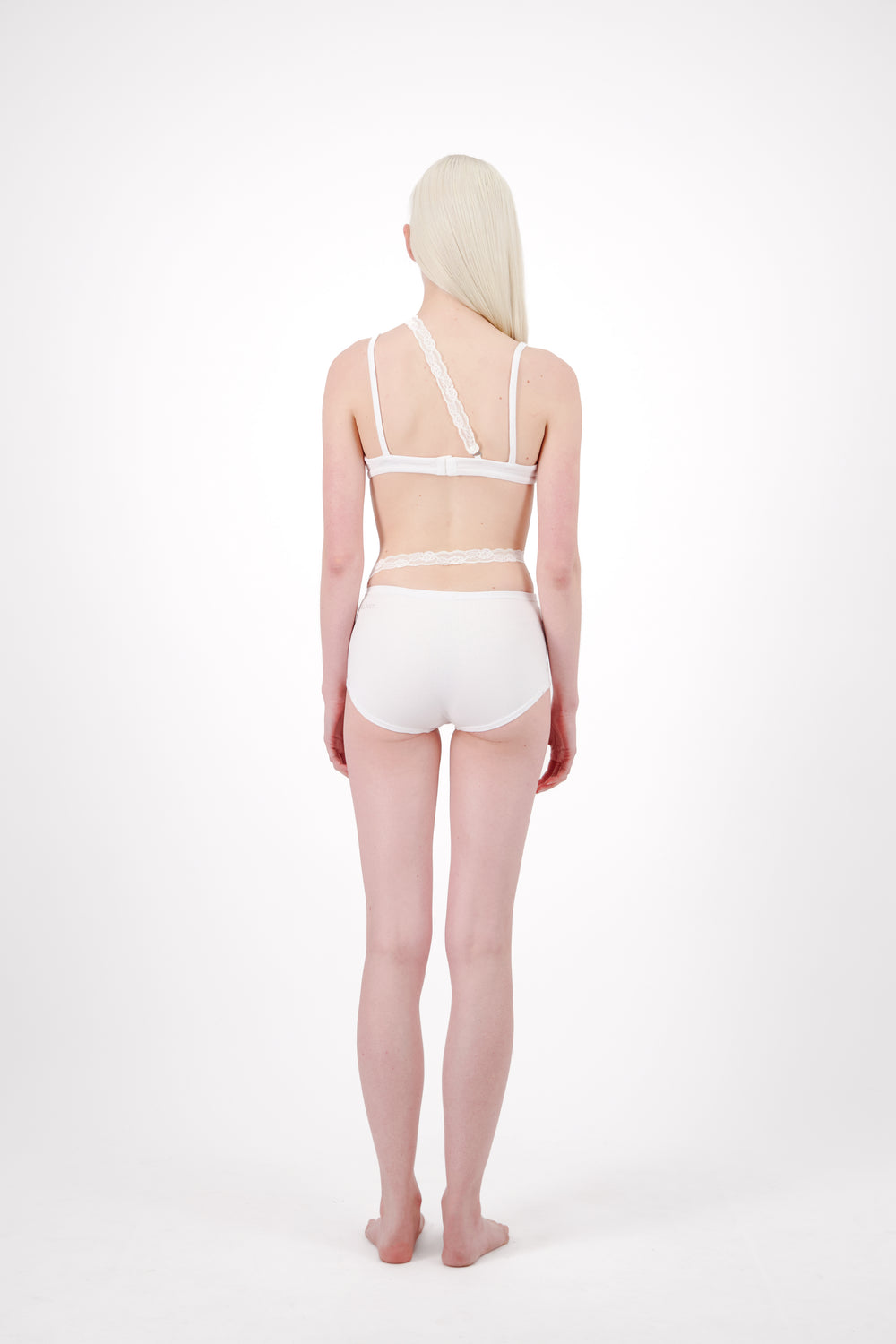 RIBBED COTTON MINI SHORTS WITH LACE DETAIL - Vaillant Studio