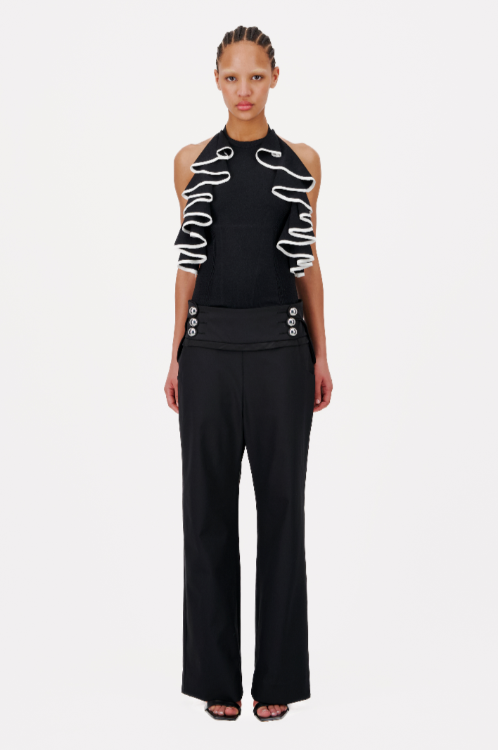 TAILORED SAILOR TROUSERS WITH BUTTONED WAIST