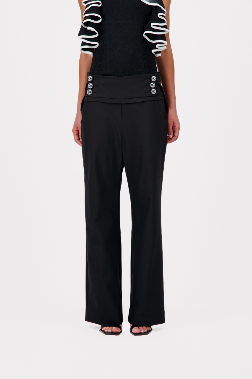 TAILORED SAILOR TROUSERS WITH BUTTONED WAIST