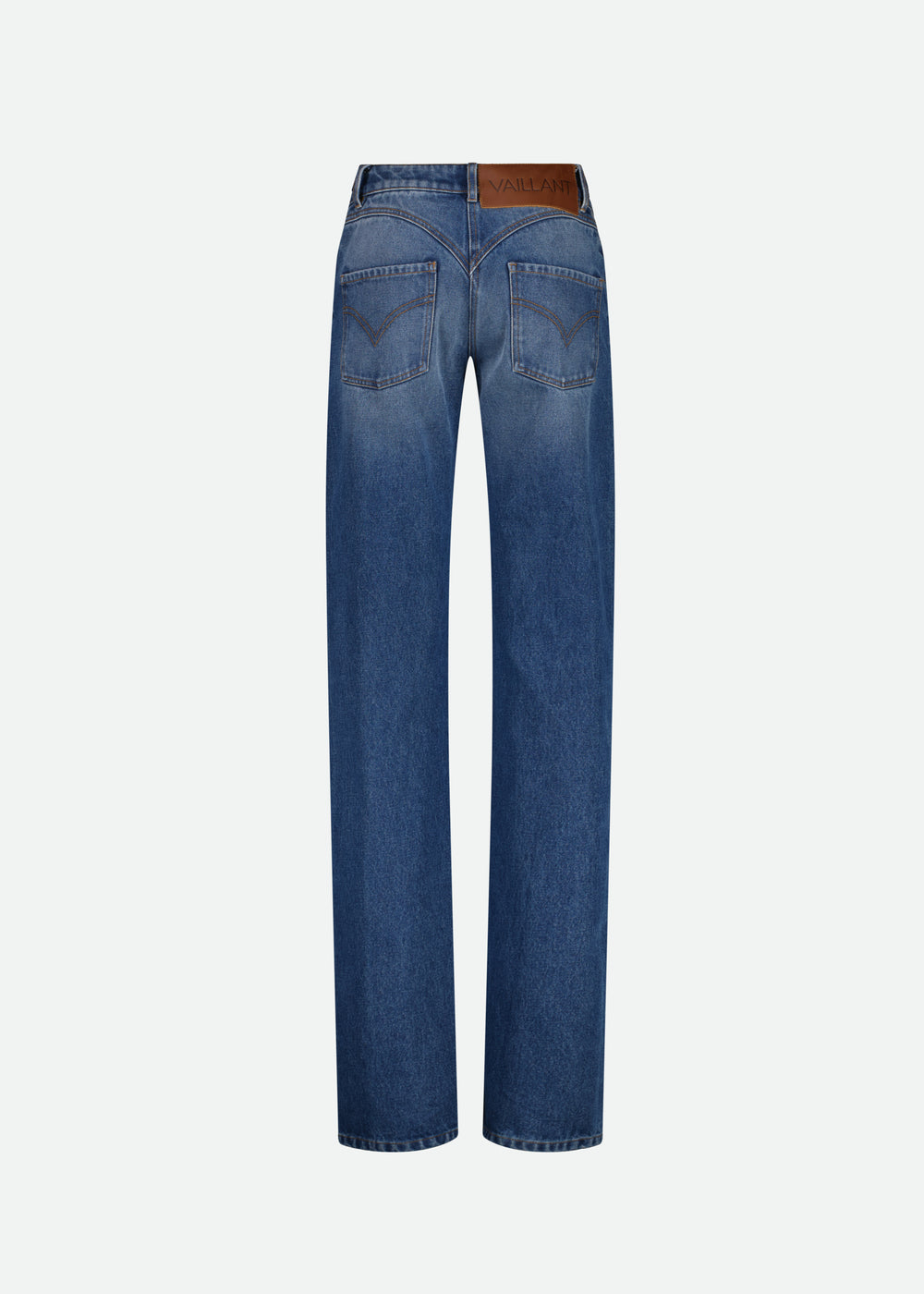 HIGH WAIST STRAIGHT LEG 5 POCKET JEAN PANTS