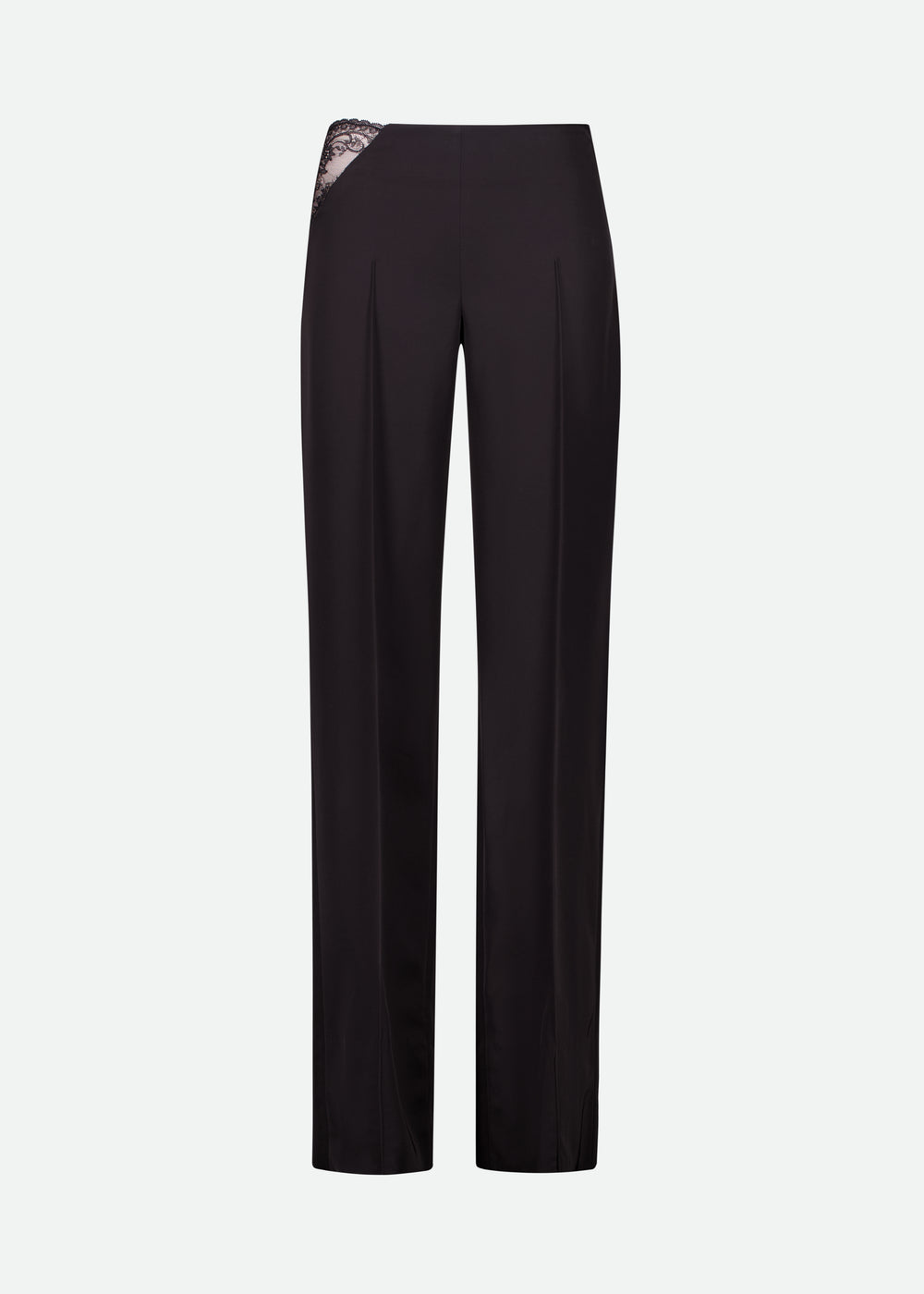 FLARED LEG LEGGINGS WITH LACE HIP CUTOUT