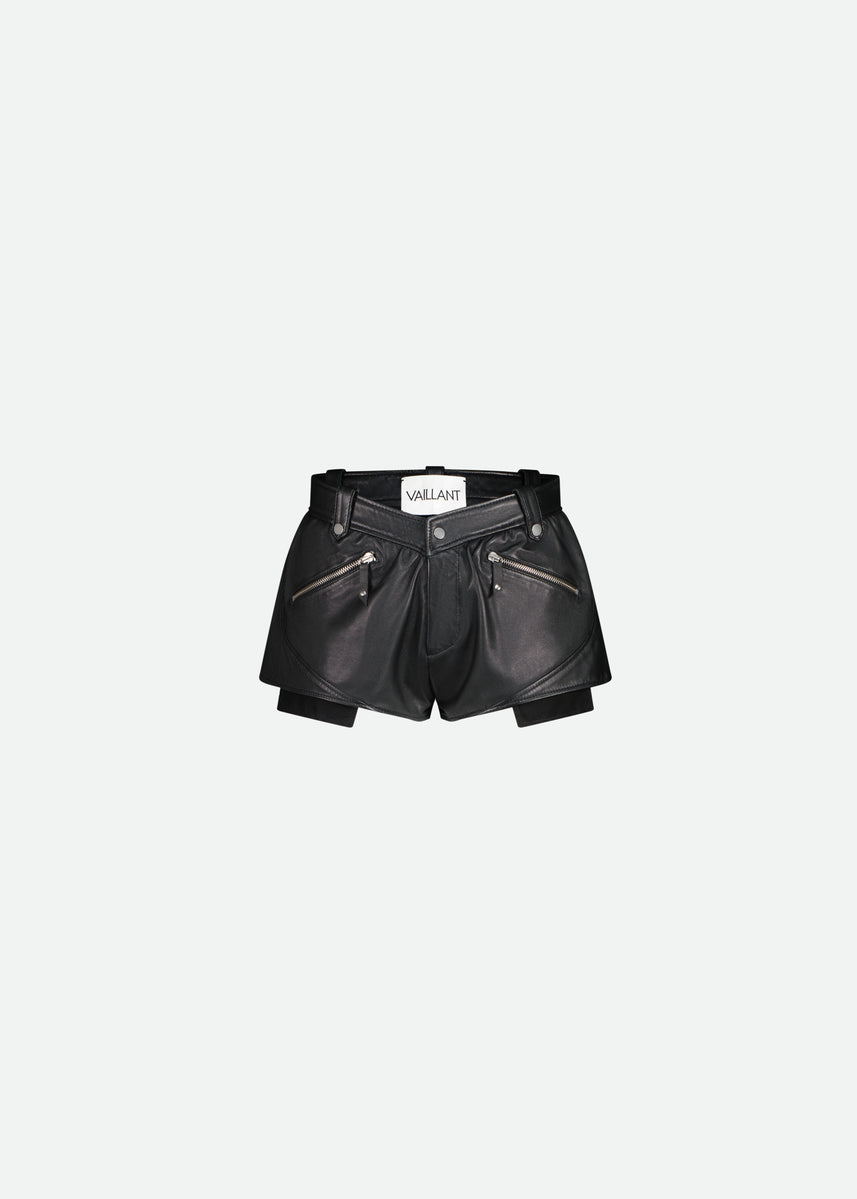 LEATHER BIKER MINI SHORTS - LAST ONE