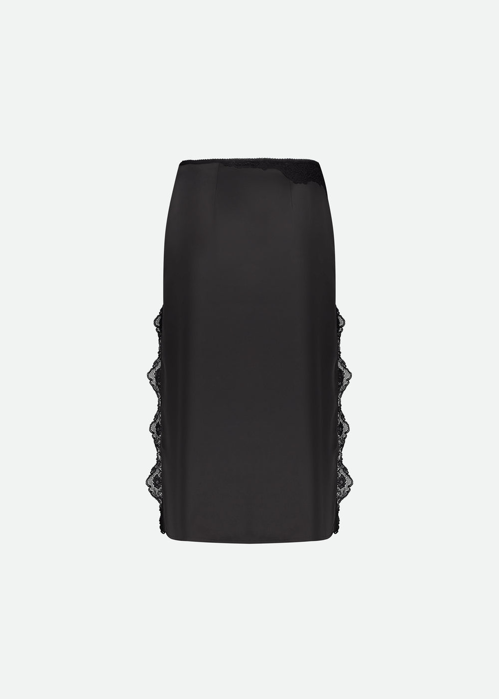 SKIRT WITH LACE DETAILS AND SIDE SLITS - 4 Left