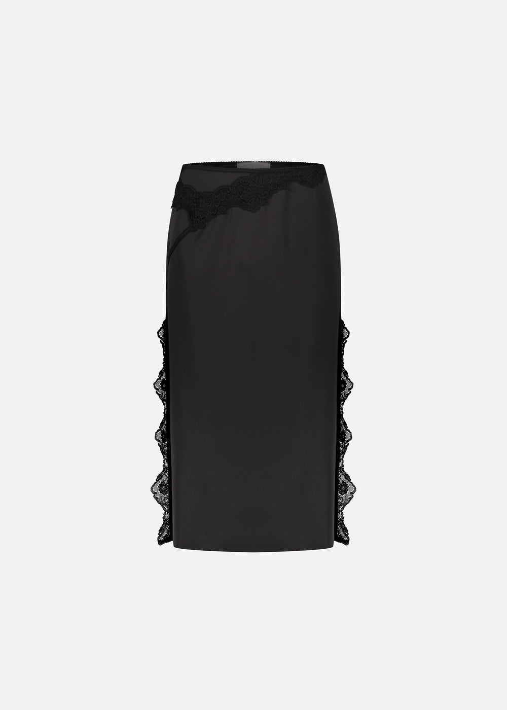 SKIRT WITH LACE DETAILS AND SIDE SLITS - 4 Left