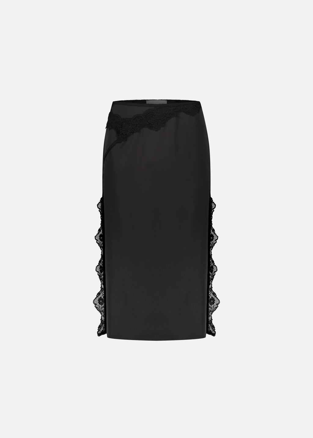 SKIRT WITH LACE DETAILS AND SIDE SLITS