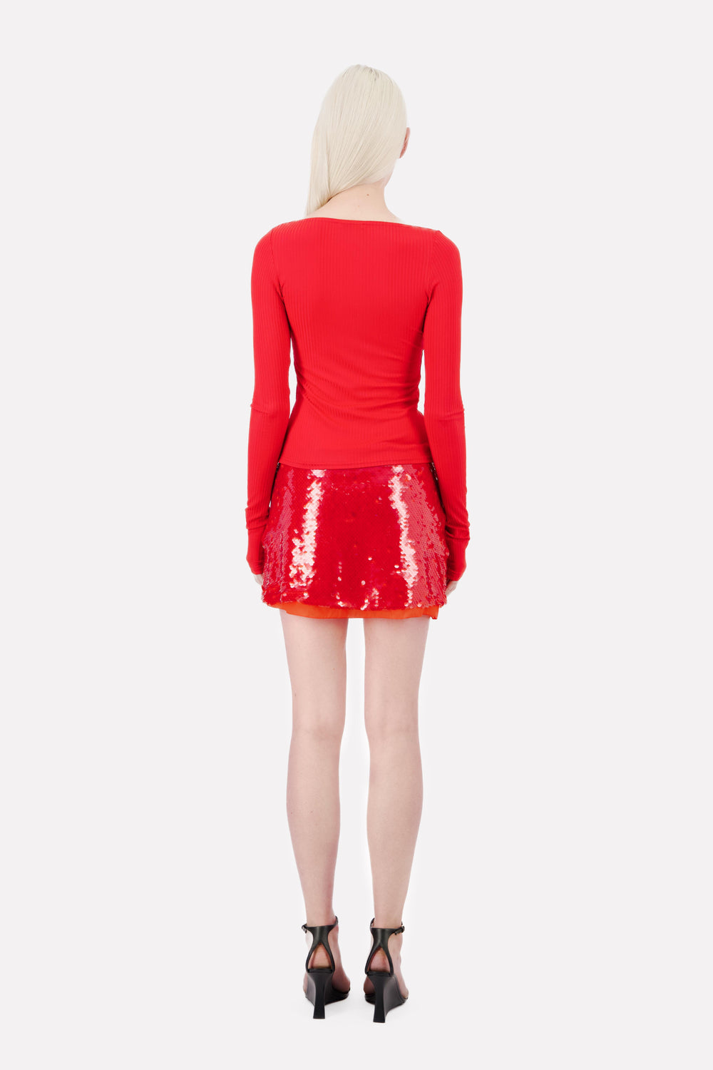 MINI SEQUIN SKIRT WITH LACE DETAIL - Vaillant Studio