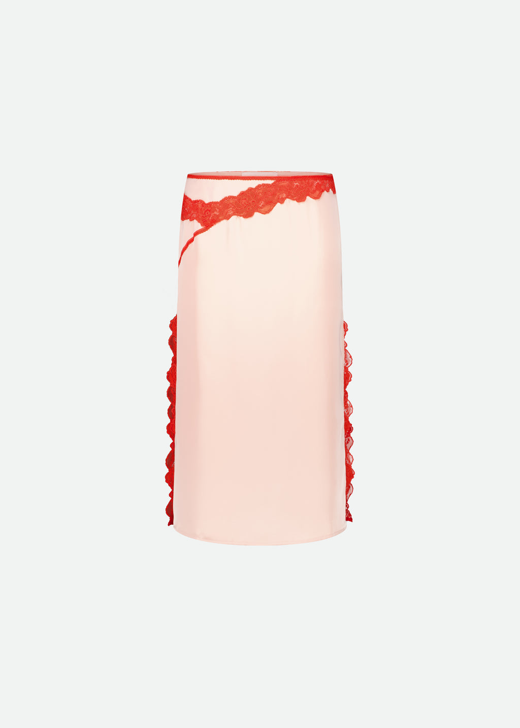 SKIRT WITH LACE DETAILS AND SIDE SLITS