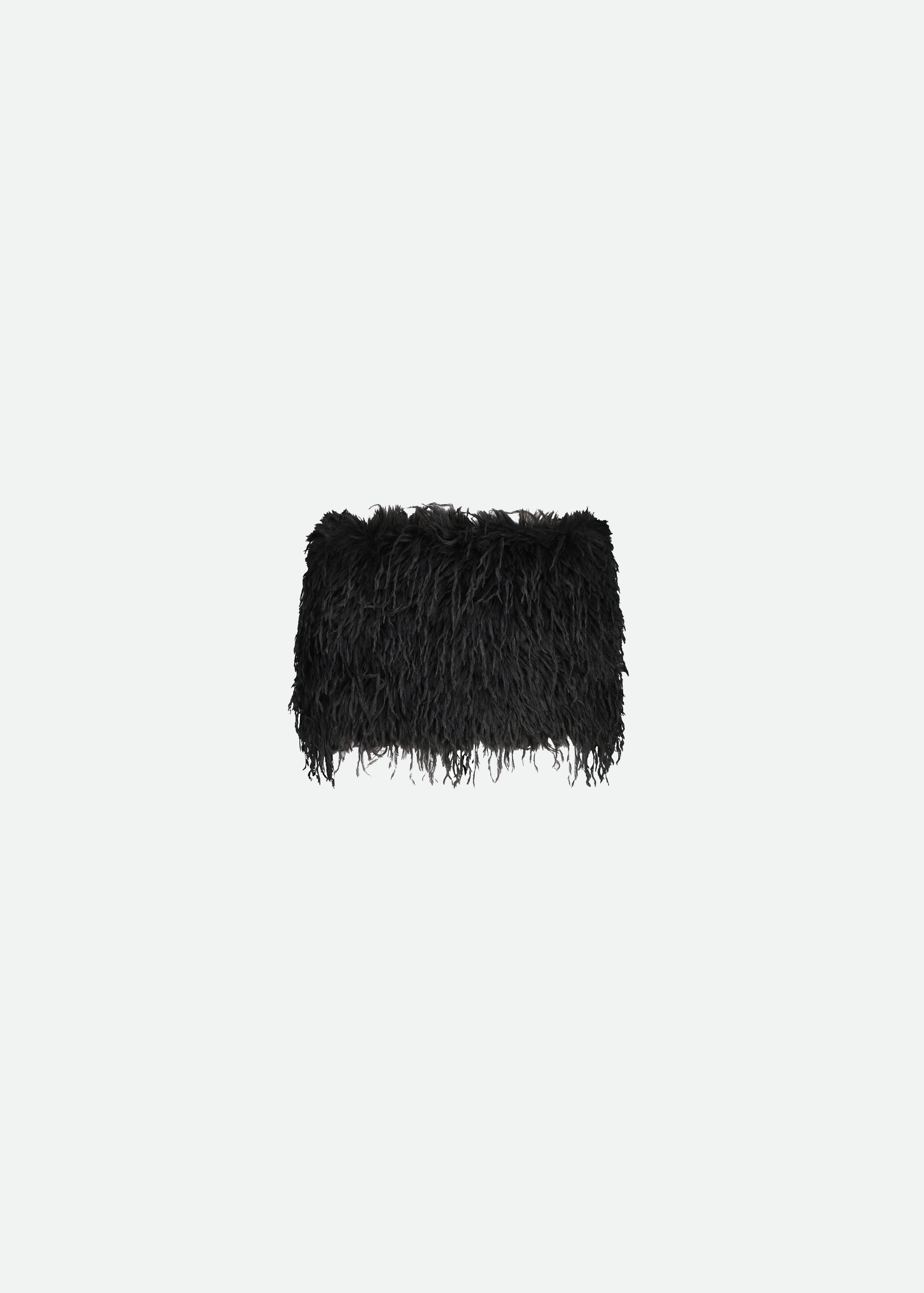 FAUX FEATHER MINI SKIRT- 2 LEFT