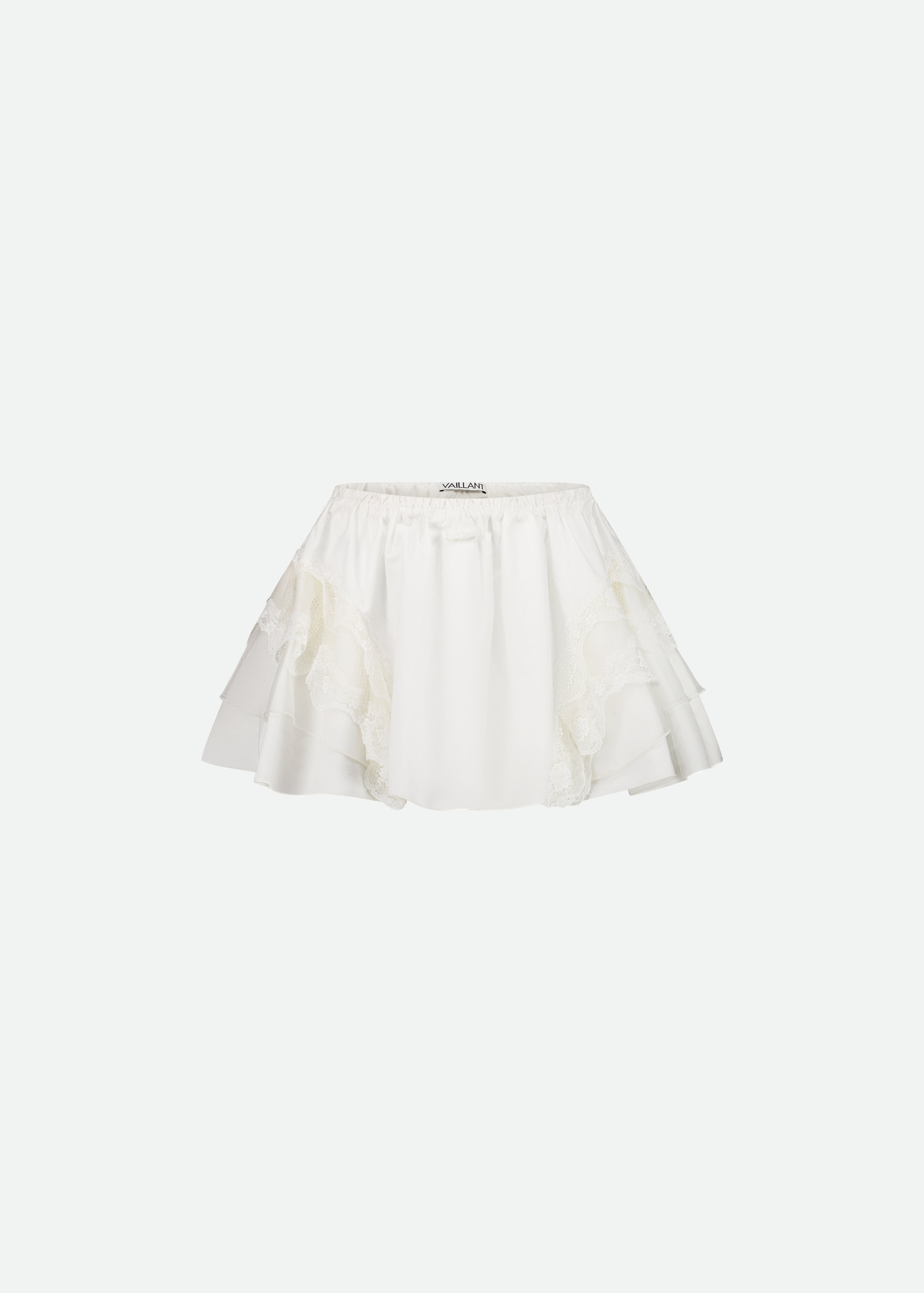 POPLIN RUFFLE MINI SKIRT