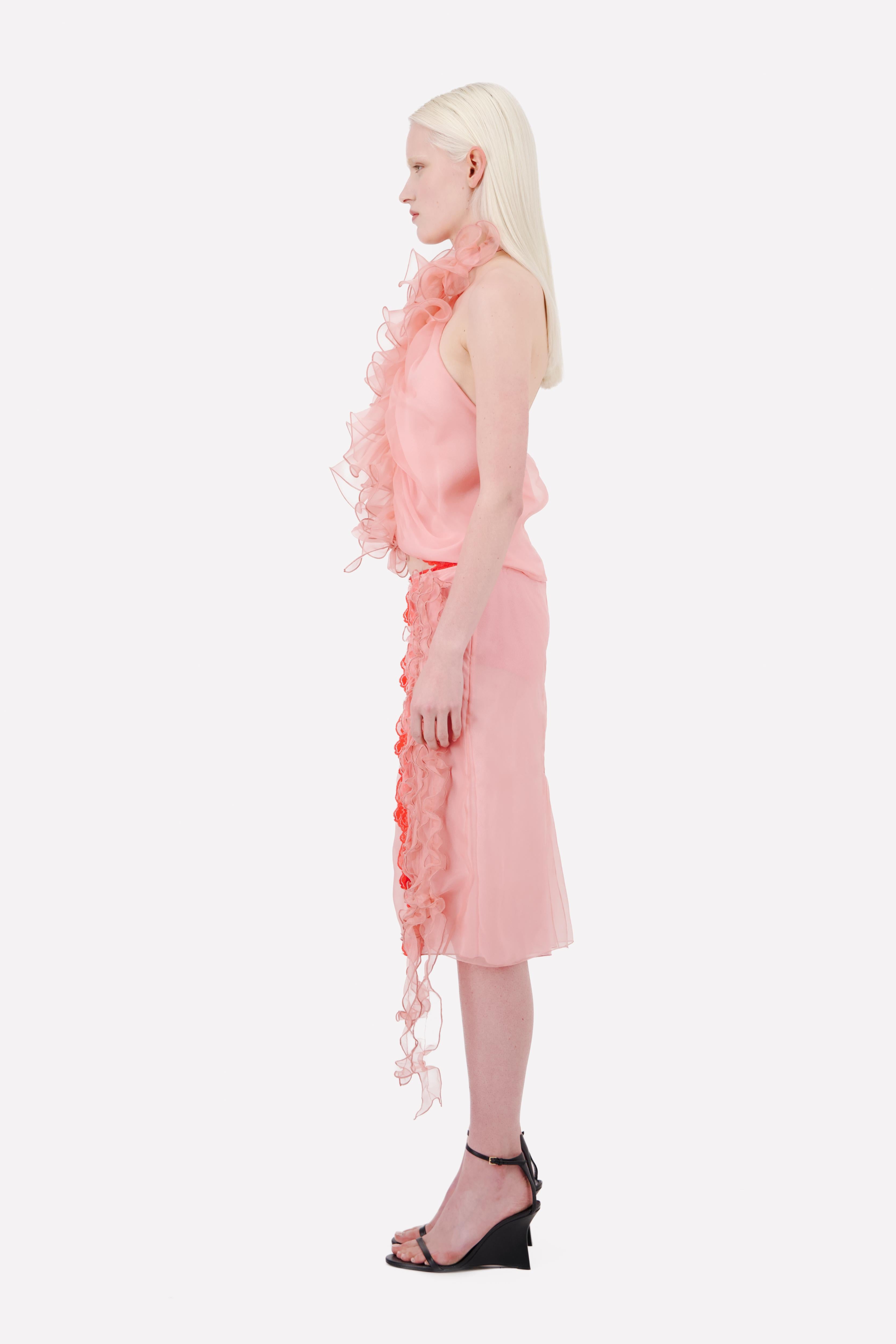 SLEEVELESS ORGANZA TOP WITH RUFFLES - 2 Left - Vaillant Studio