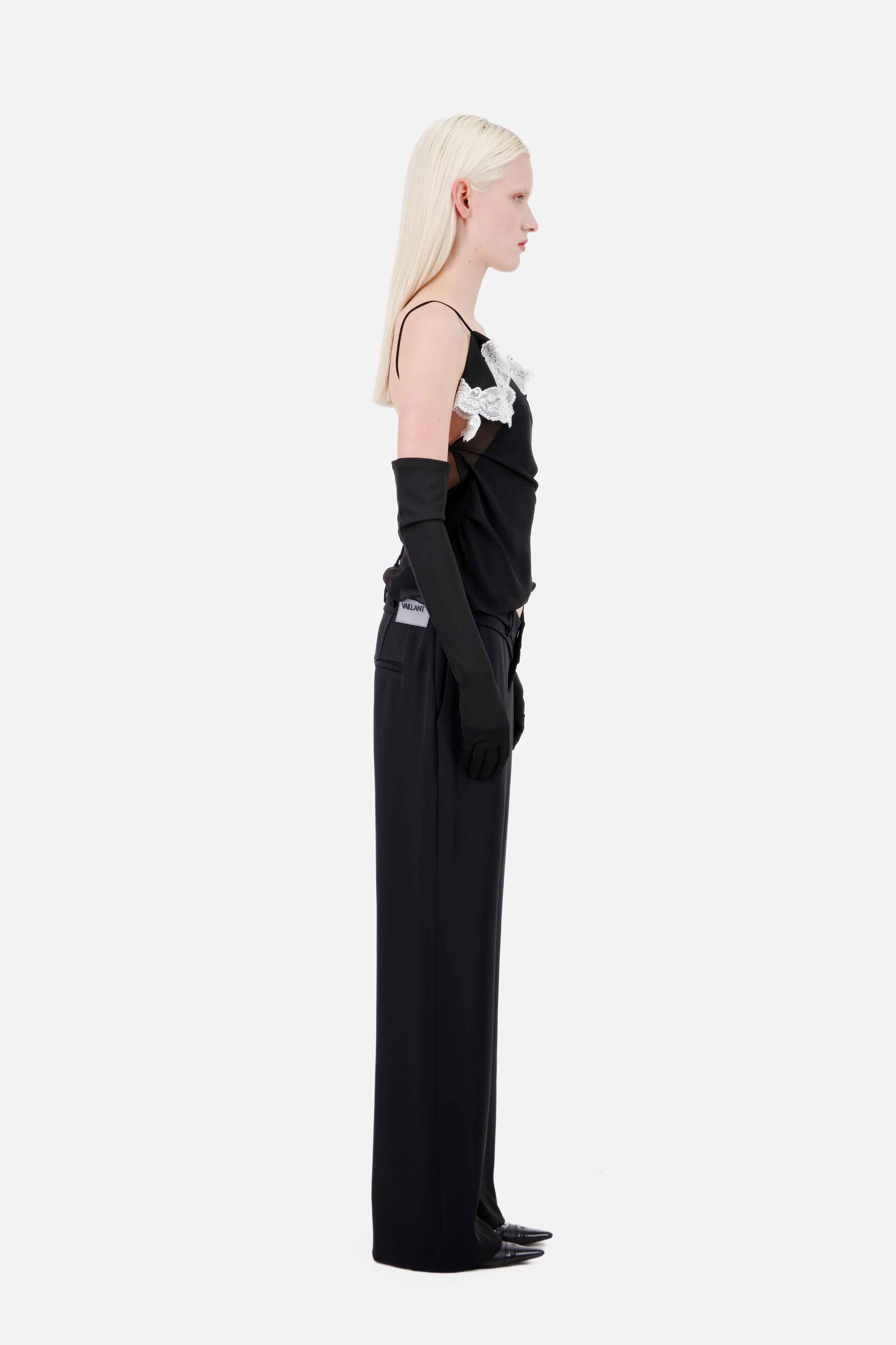 Black chiffon tank sales