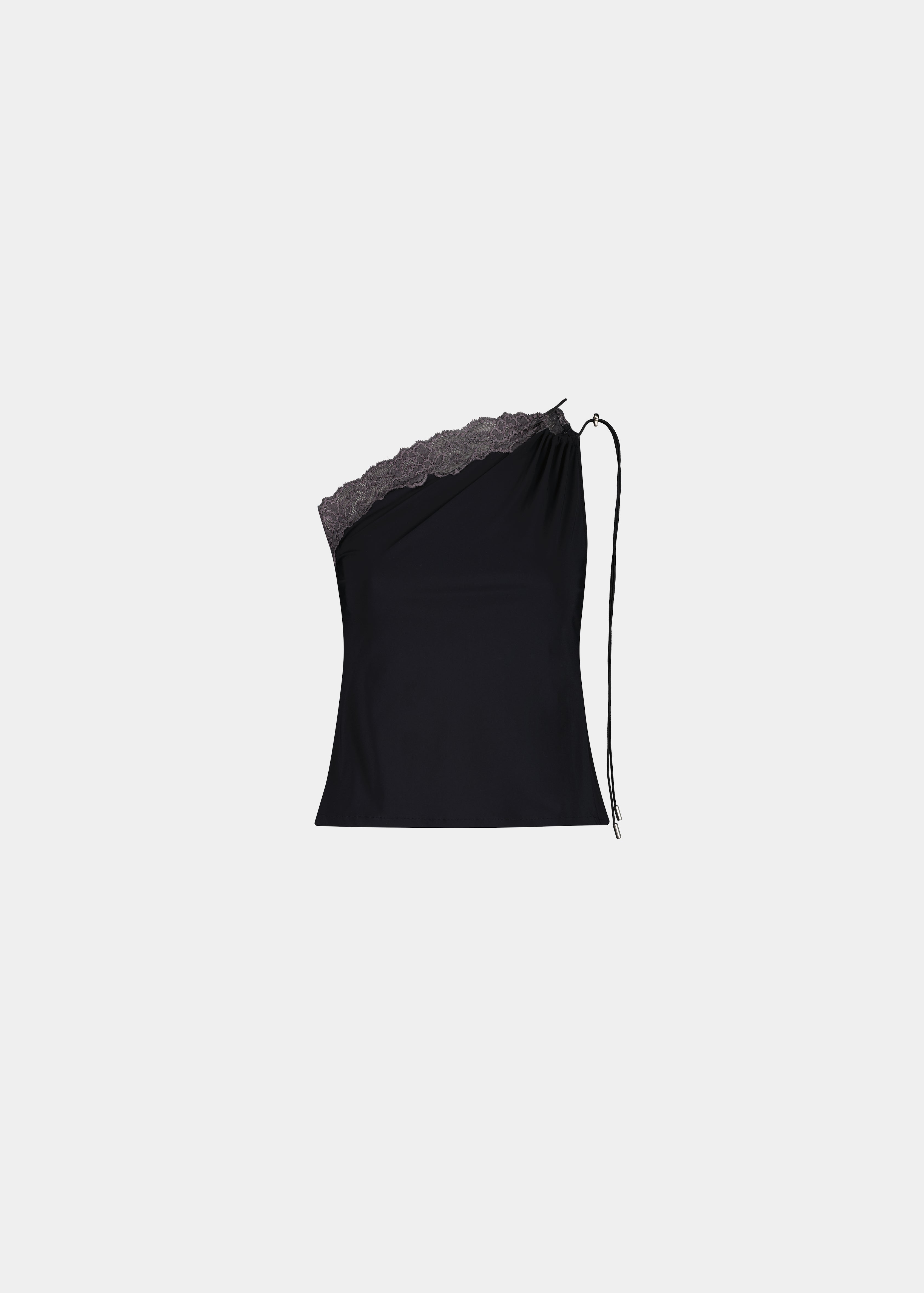 JERSEY ONE SHOULDER TANK TOP WITH LACE DETAIL - LAST ONE - Vaillant Studio