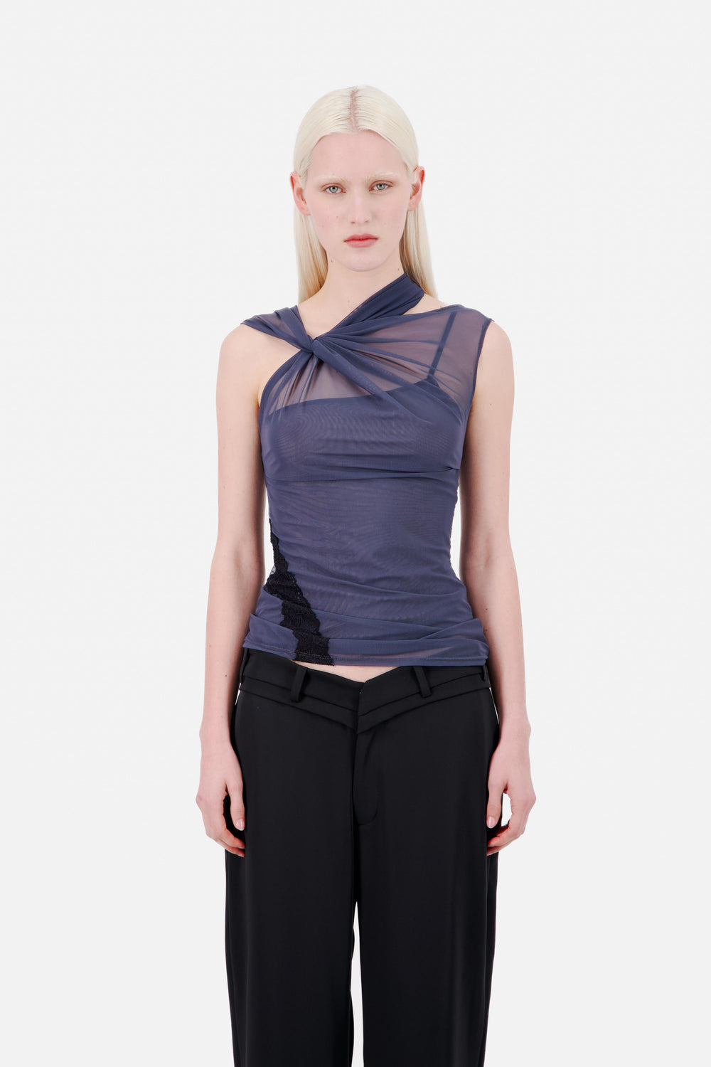 JERSEY TANK TOP WITH ASYMMETRICAL KNOT - Vaillant Studio