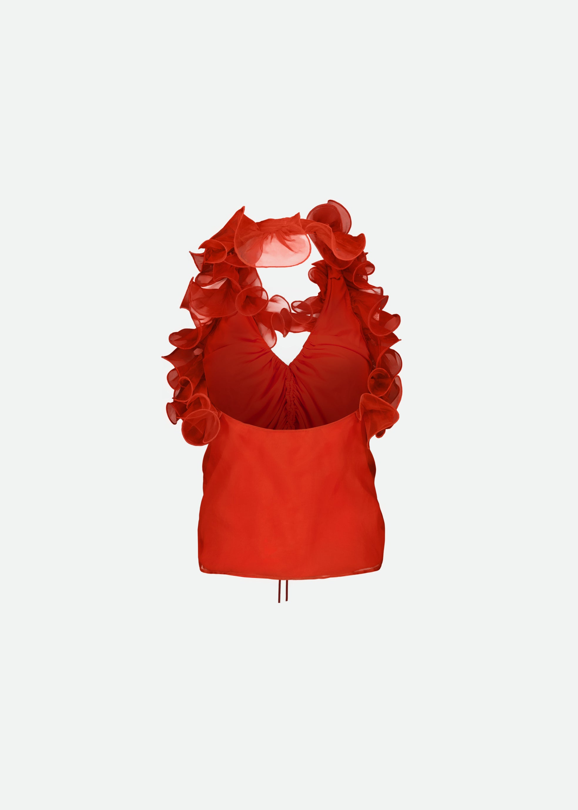 RUCHED HALTER TOP - 4 LEFT