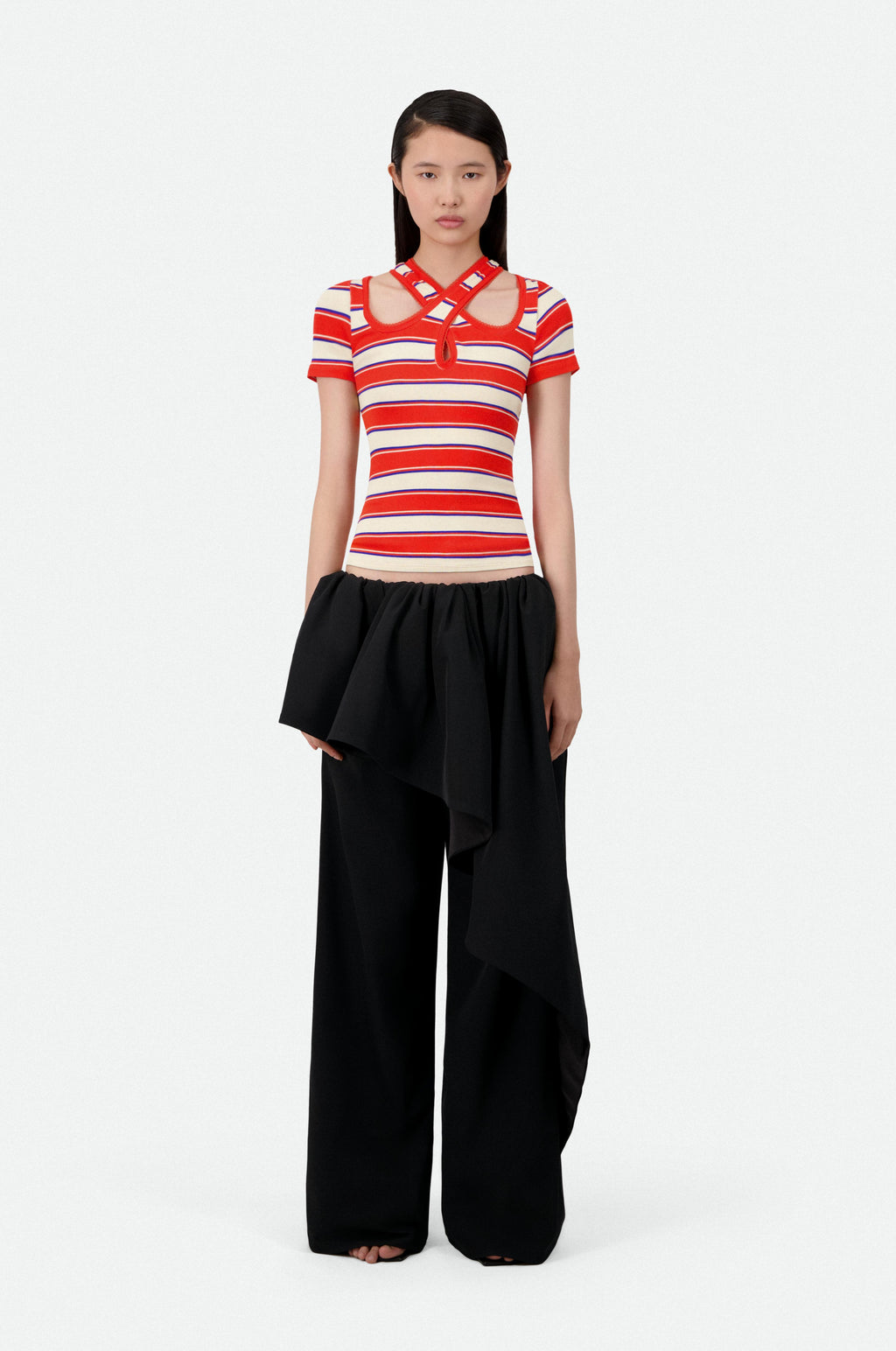 CRISS CROSS STRIPED TOP