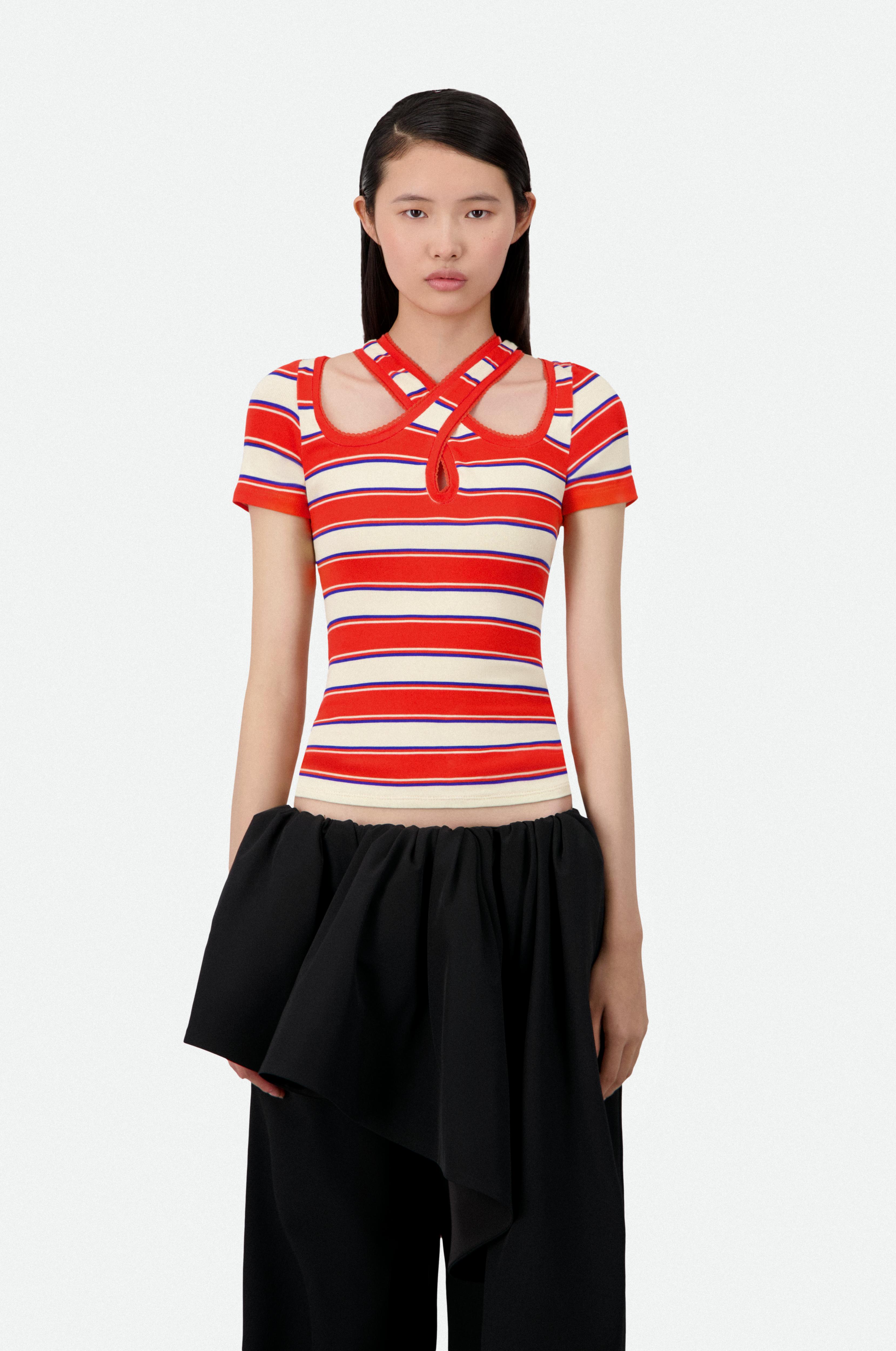 CRISS CROSS STRIPED TOP