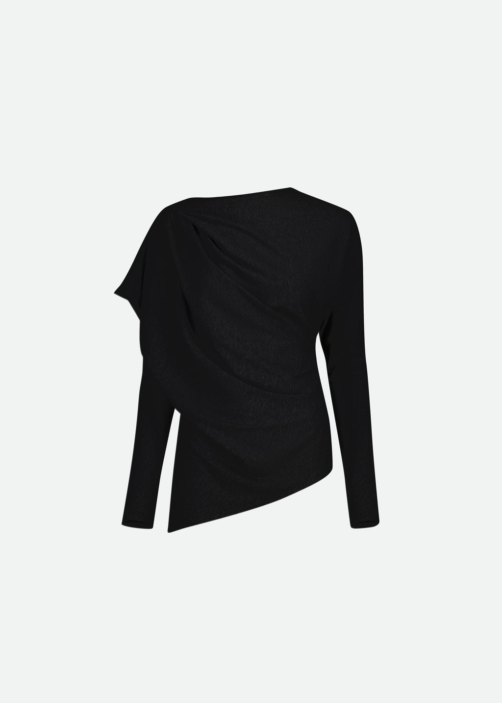 DRAPED LONG SLEEVE JERSEY TOP - 4 Left