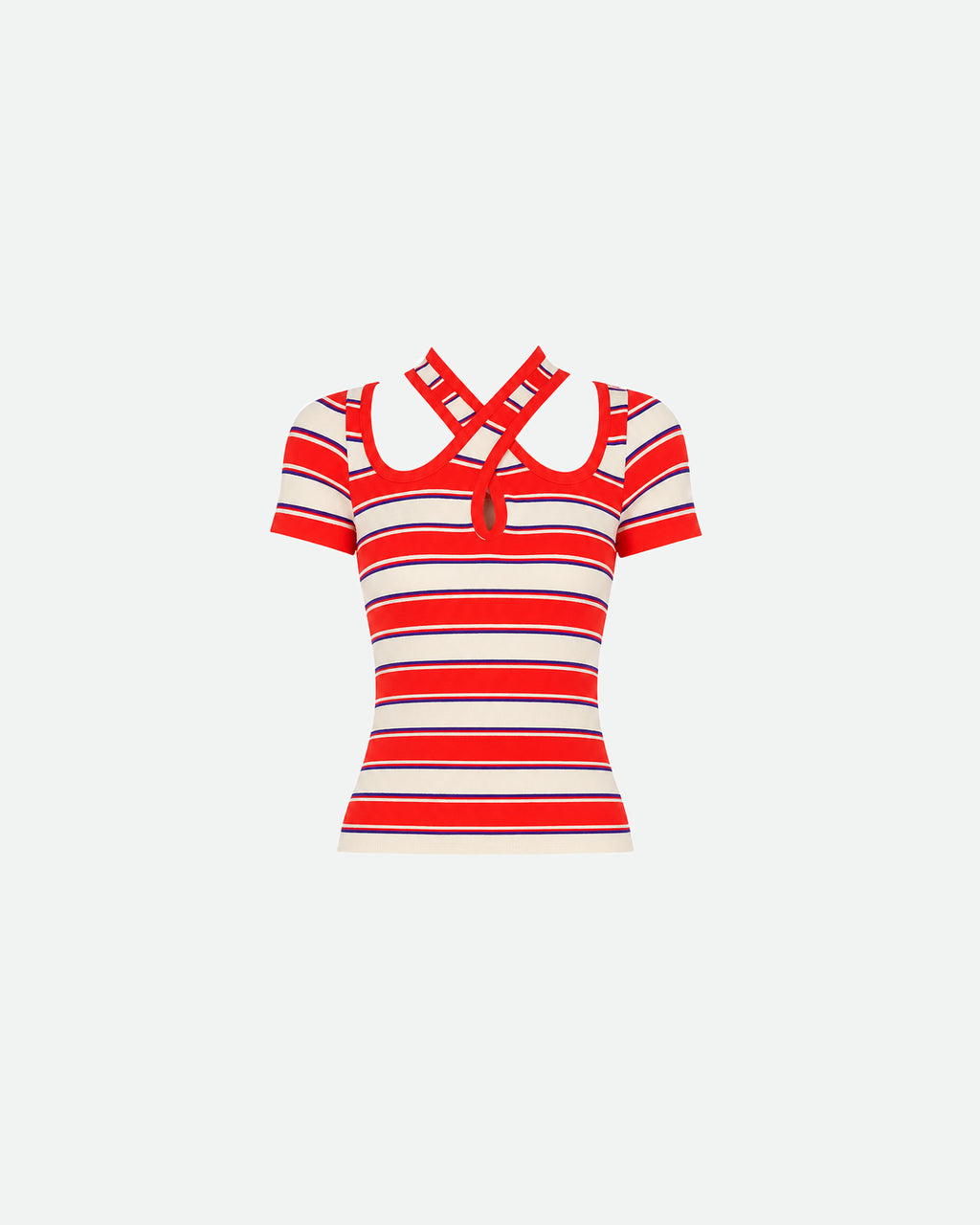 CRISS CROSS STRIPED TOP