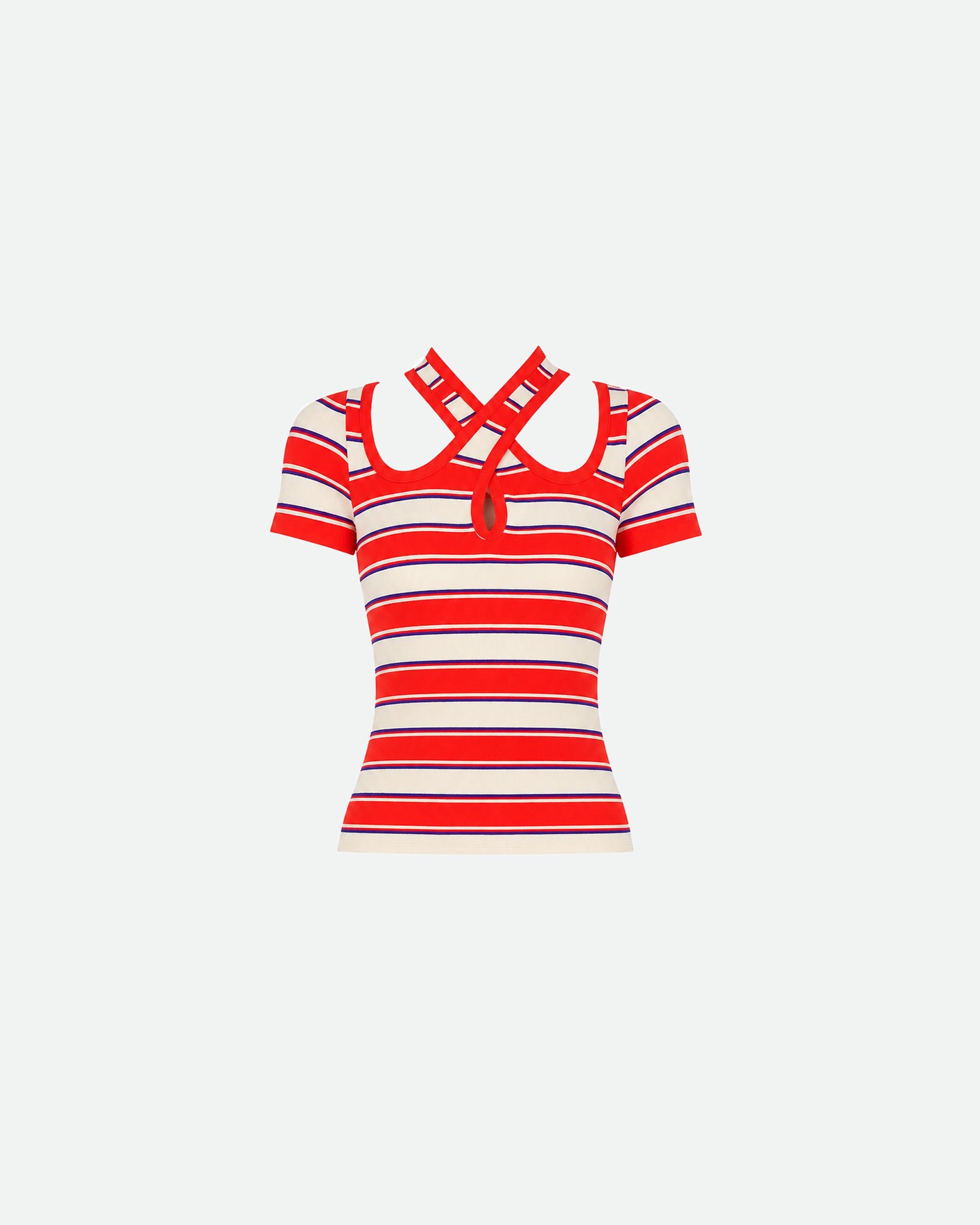 CRISS CROSS STRIPED TOP